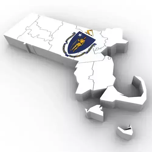 Massachusetts Political Map 3D model