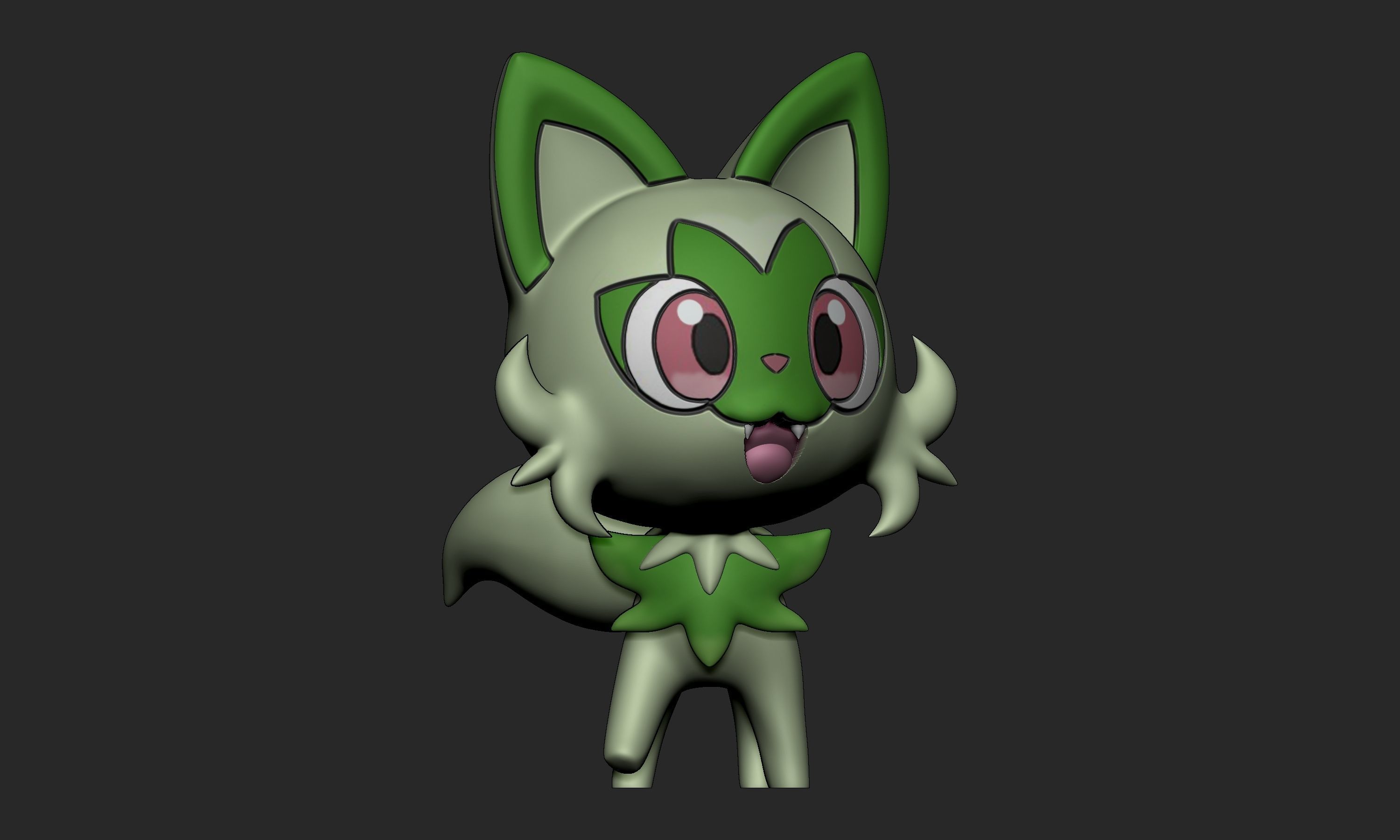 Pokemon - Sprigatito with 2 poses 3D print model_8