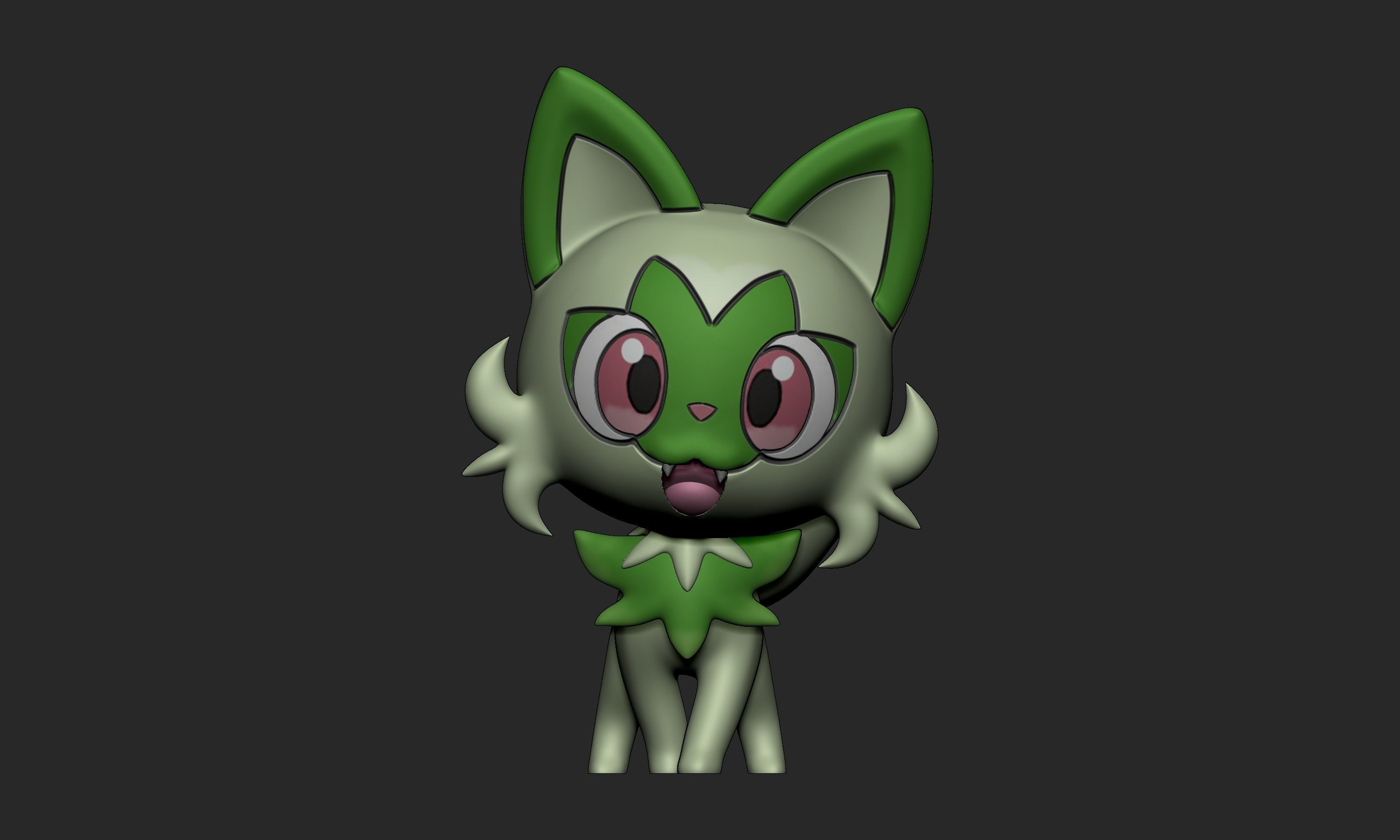 Pokemon - Sprigatito with 2 poses 3D print model_1