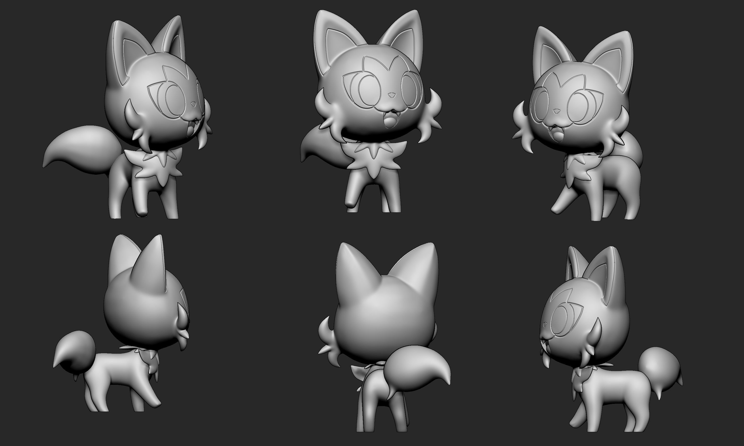 Pokemon - Sprigatito with 2 poses 3D print model_6
