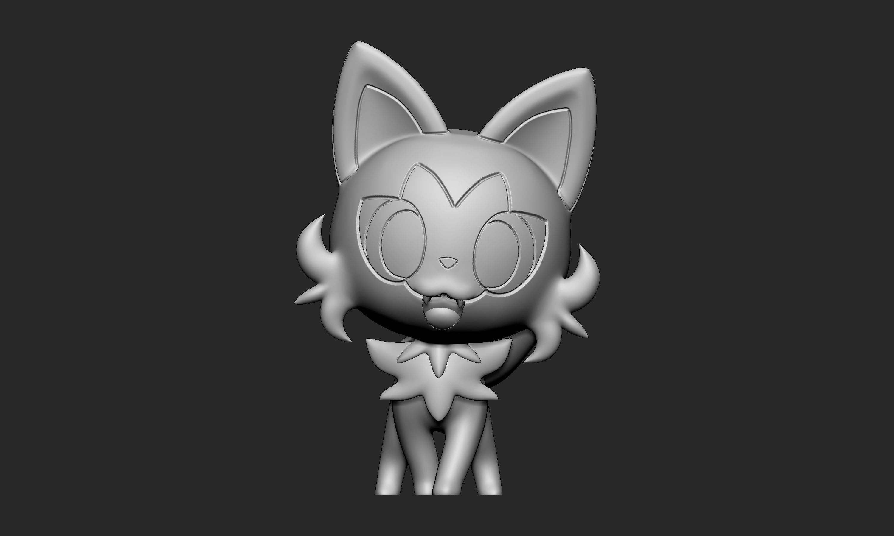 Pokemon - Sprigatito with 2 poses 3D print model_3