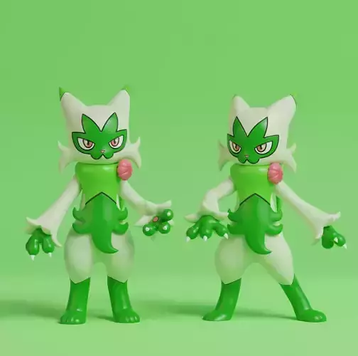 Pokemon - Floragato with 2 poses 3D print model