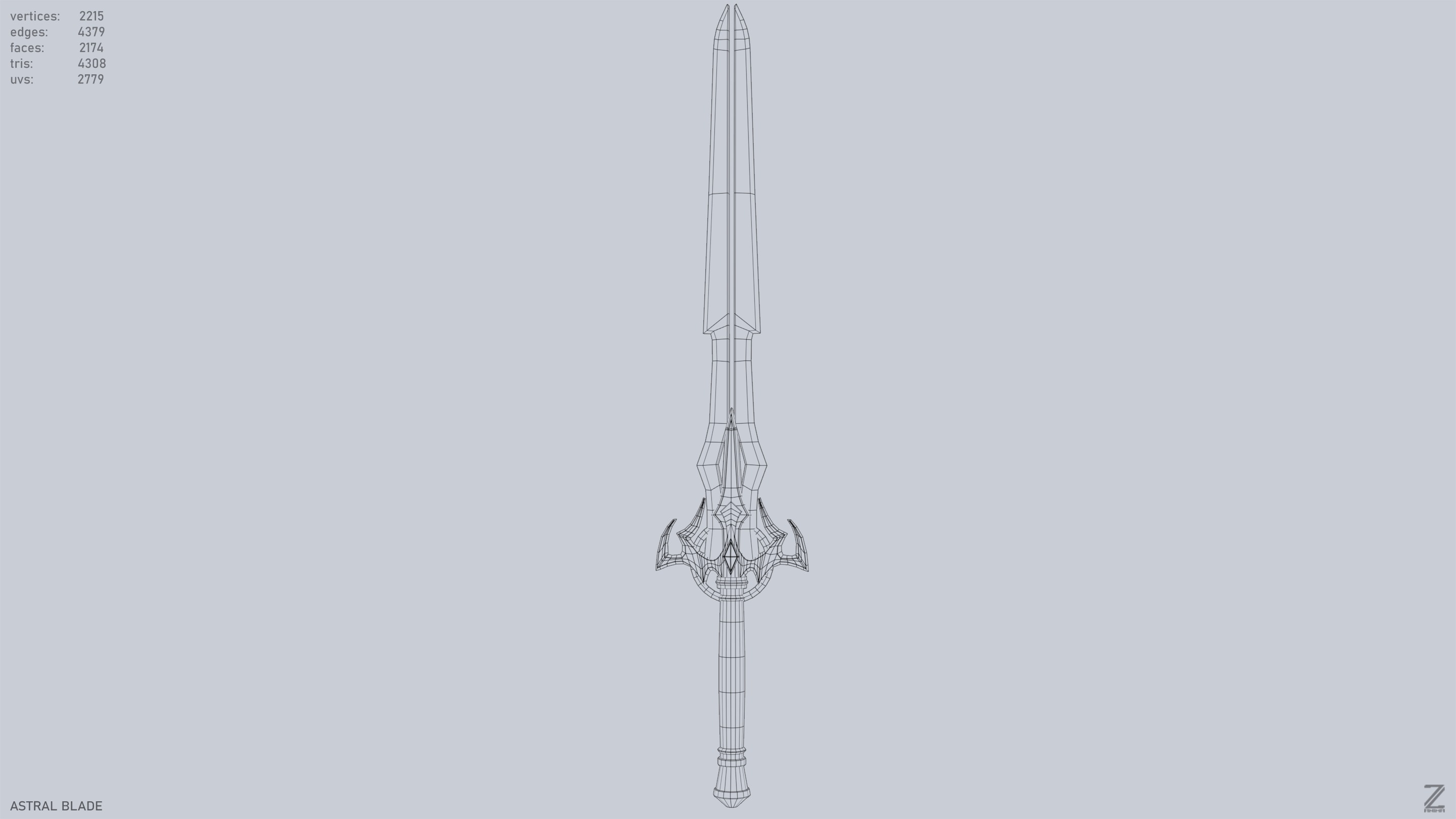 Astral blade Low-poly 3D model_9