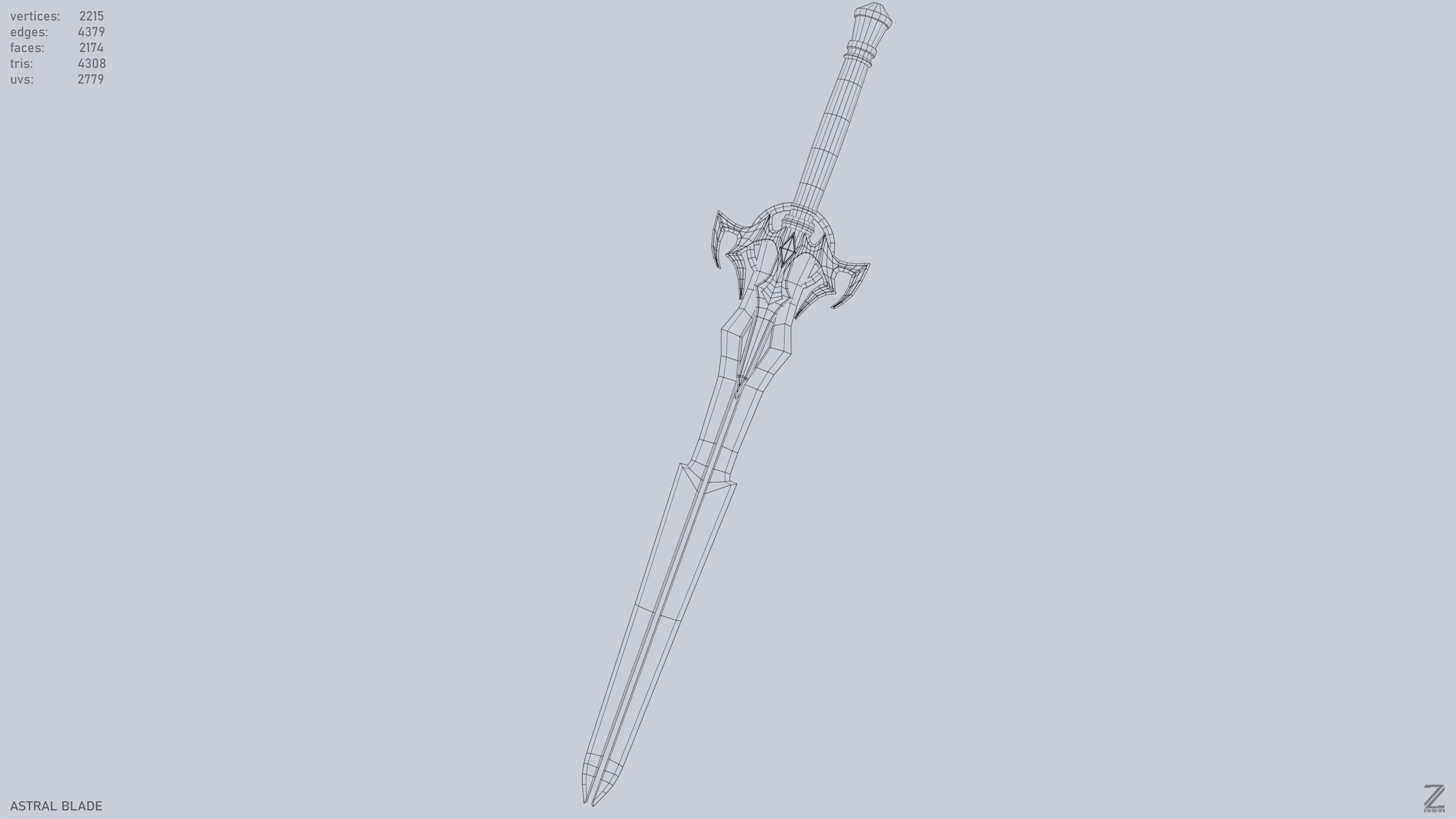 Astral blade Low-poly 3D model_11