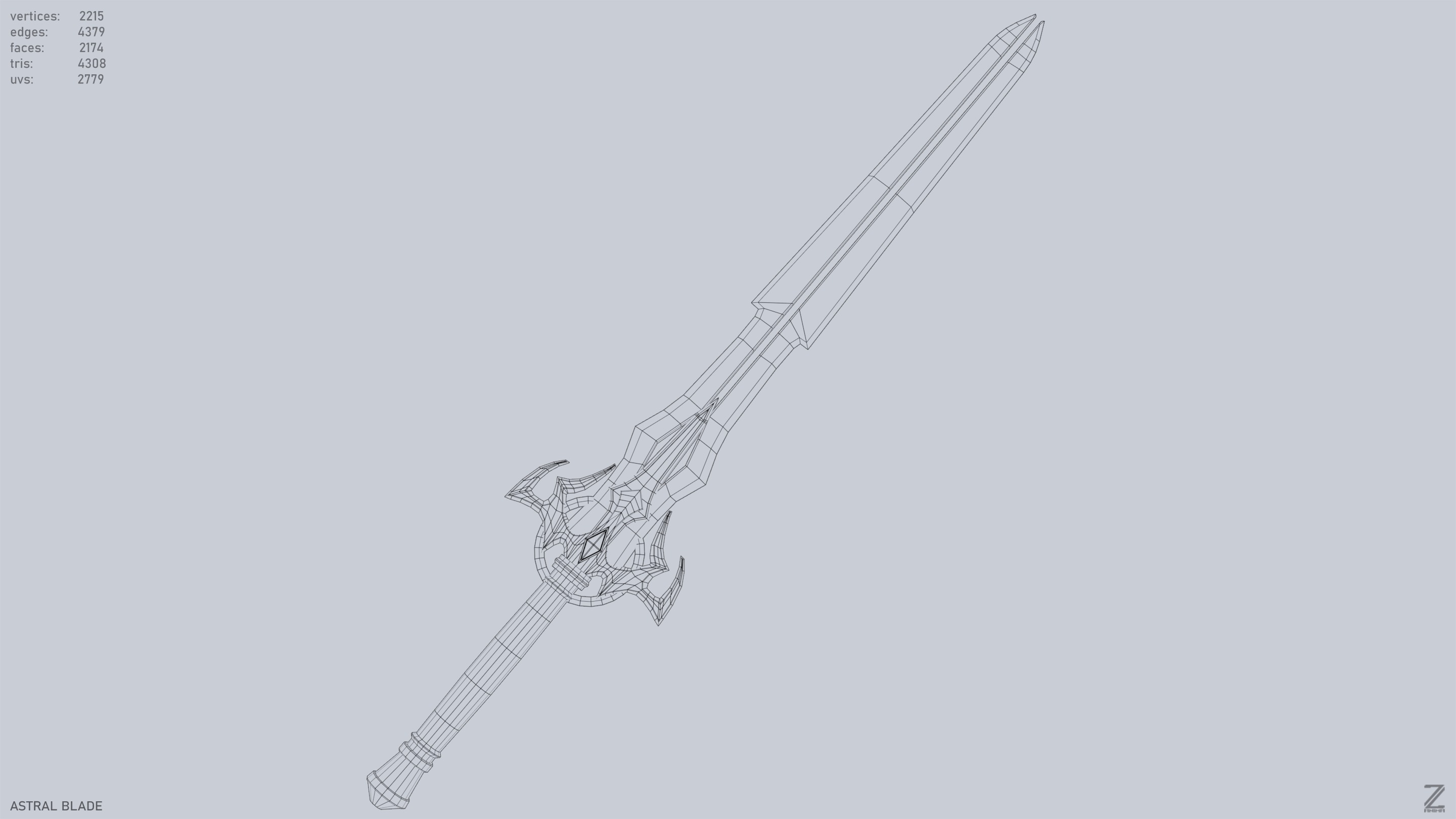 Astral blade Low-poly 3D model_14