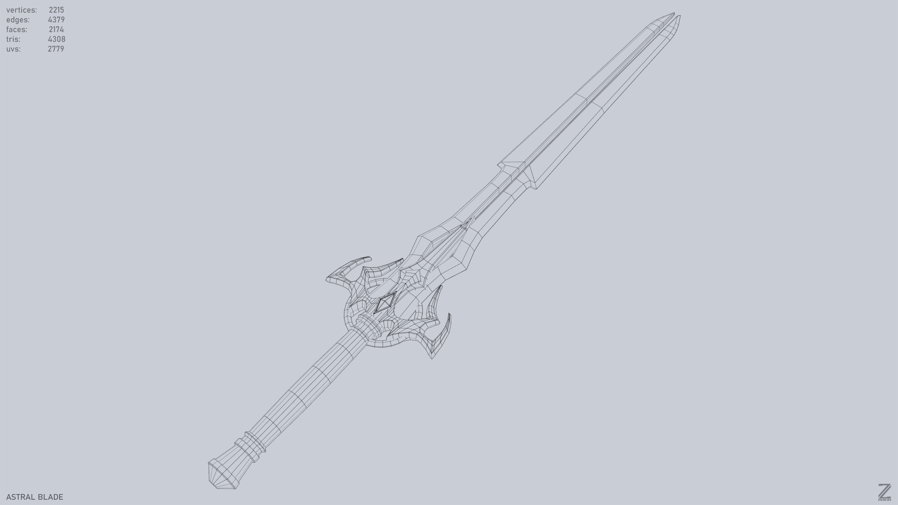 Astral blade Low-poly 3D model_12