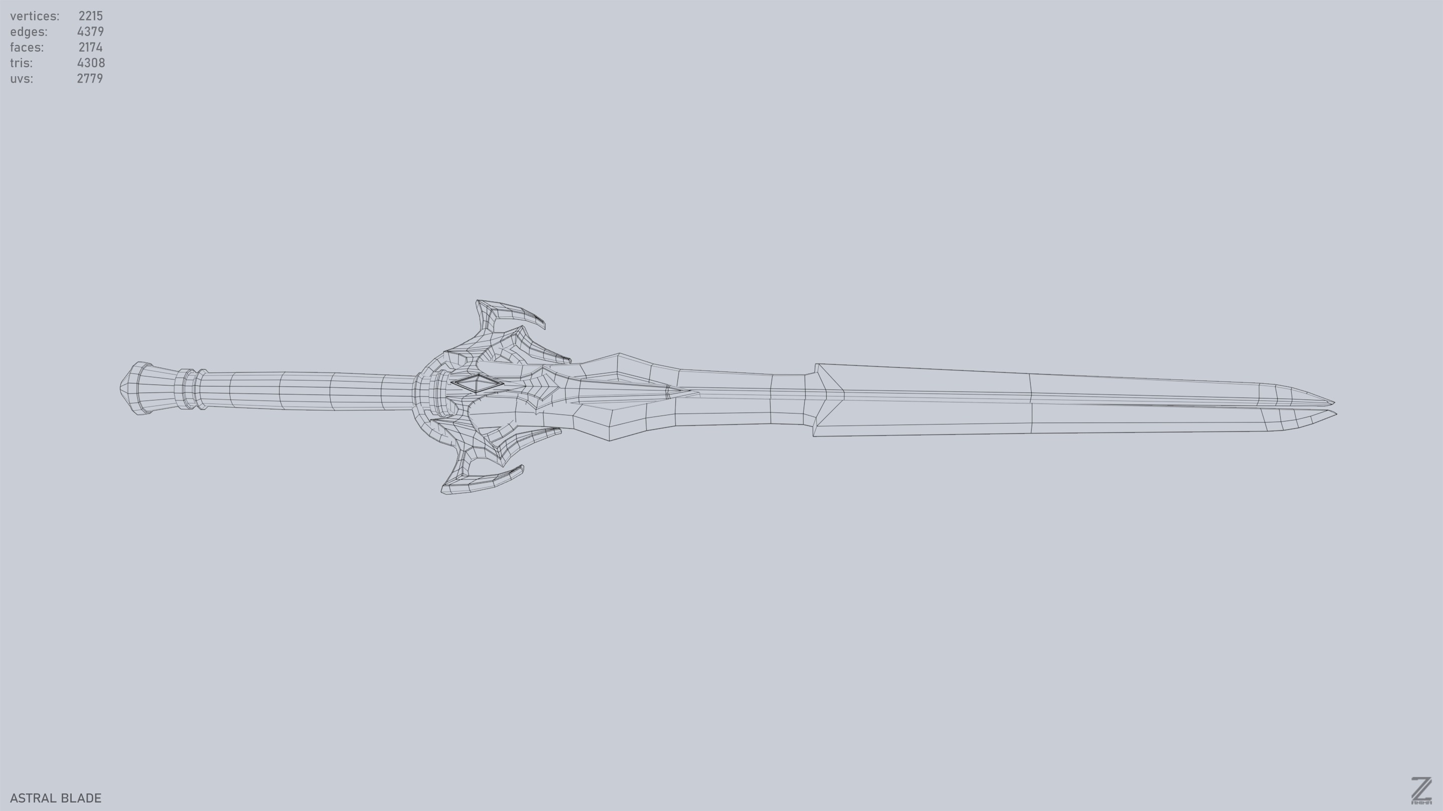 Astral blade Low-poly 3D model_15