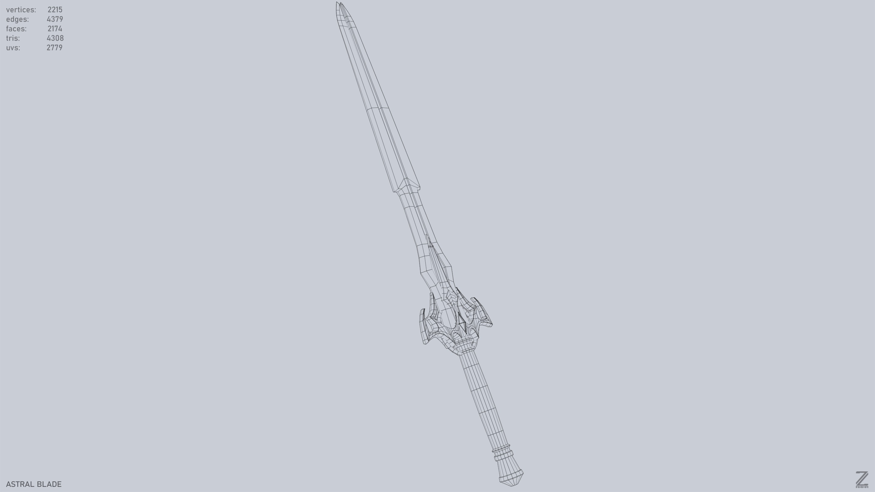Astral blade Low-poly 3D model_13