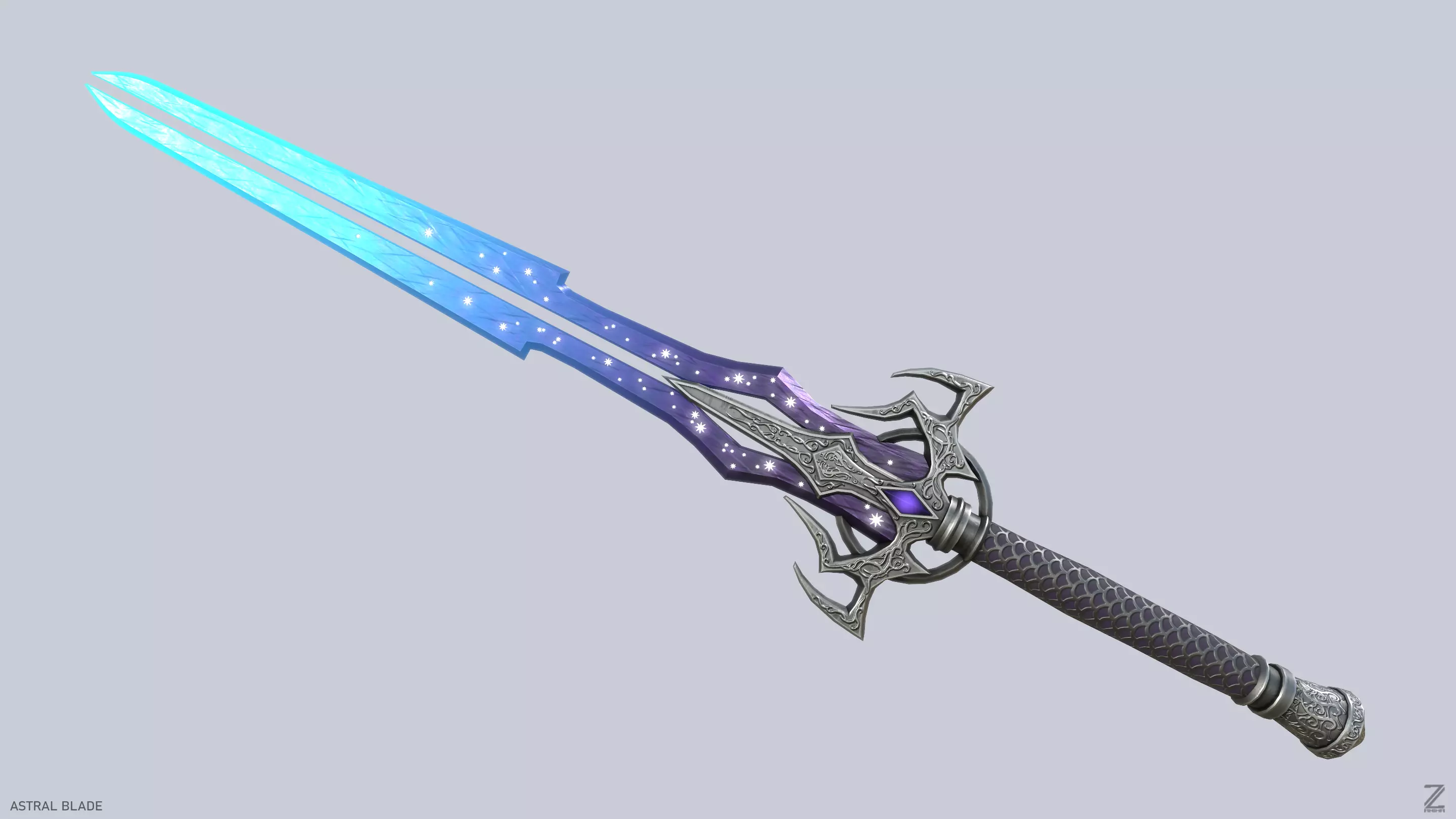 Astral blade Low-poly 3D model_0