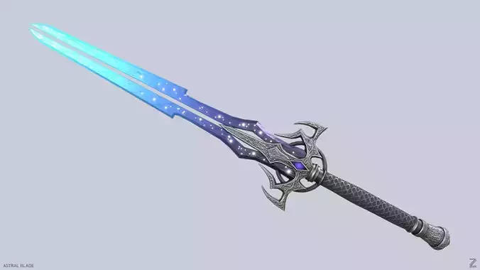 Astral blade Low-poly 3D model