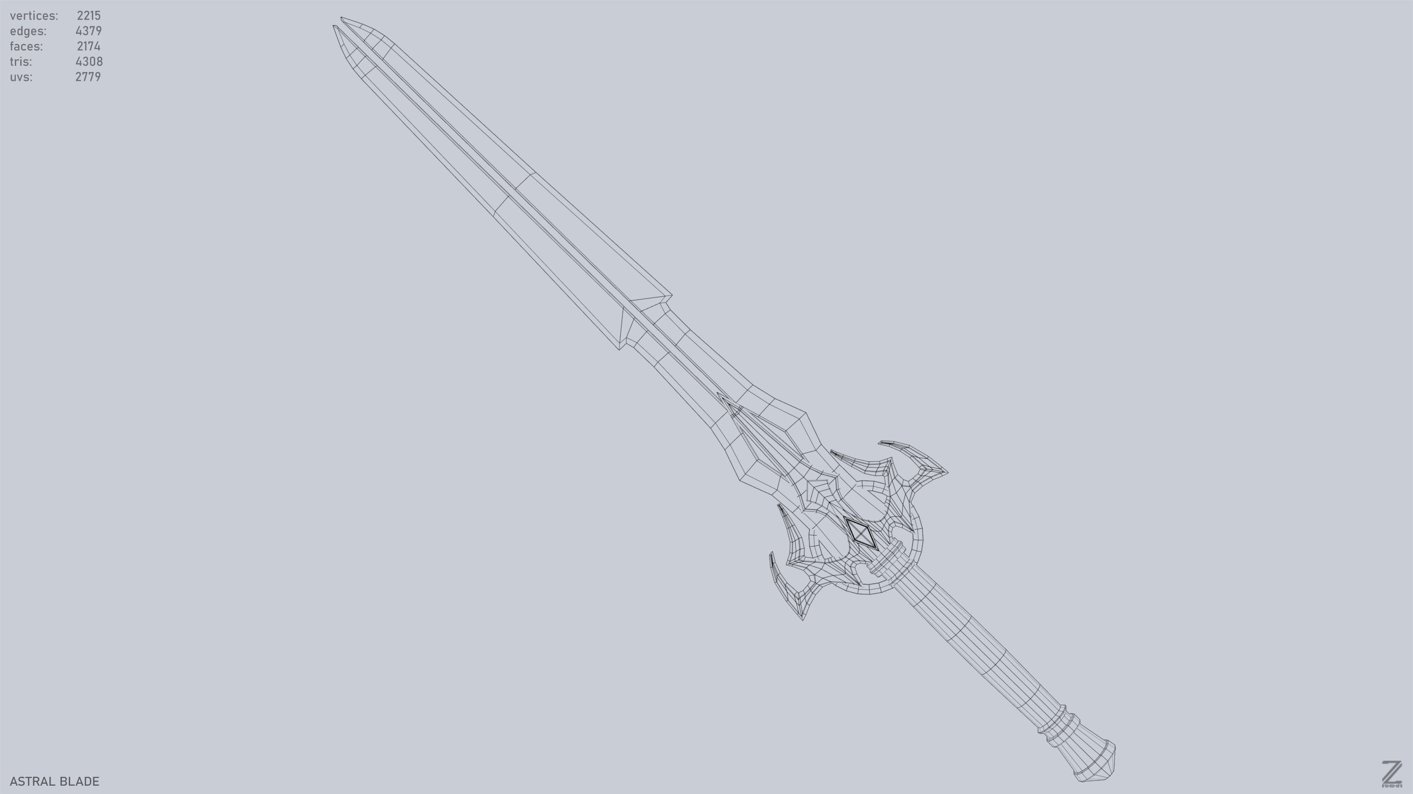 Astral blade Low-poly 3D model_10