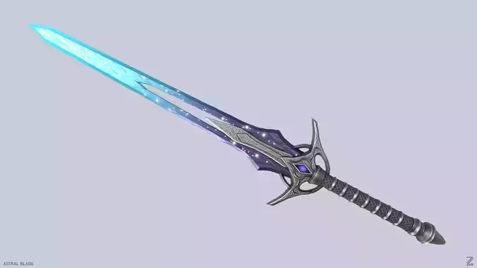 Astral blade Low-poly 3D model
