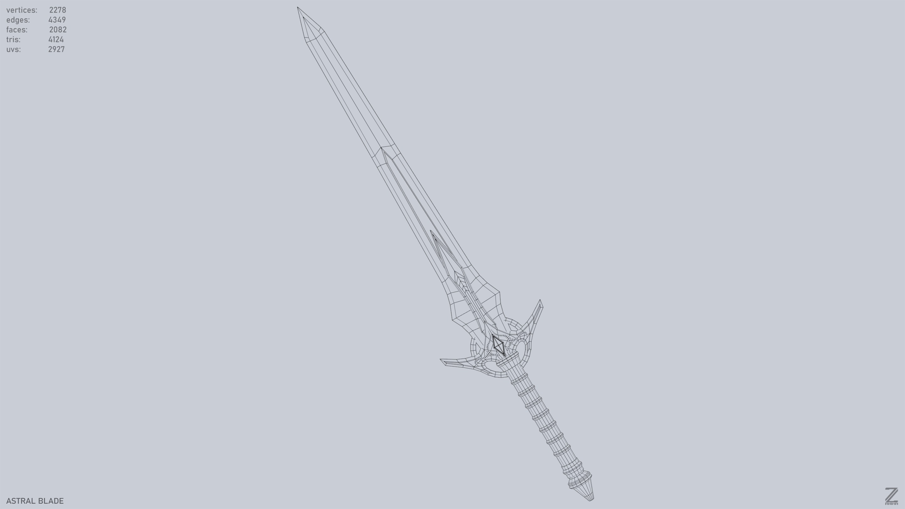 Astral blade Low-poly 3D model_15