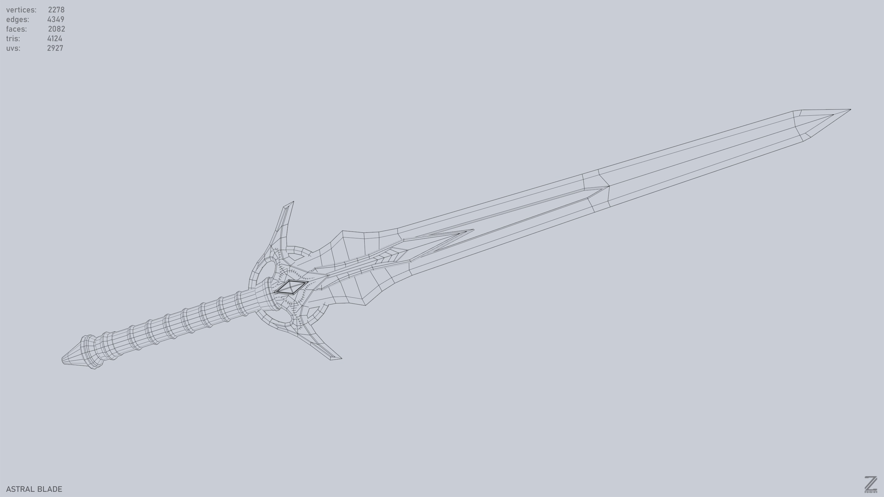 Astral blade Low-poly 3D model_12