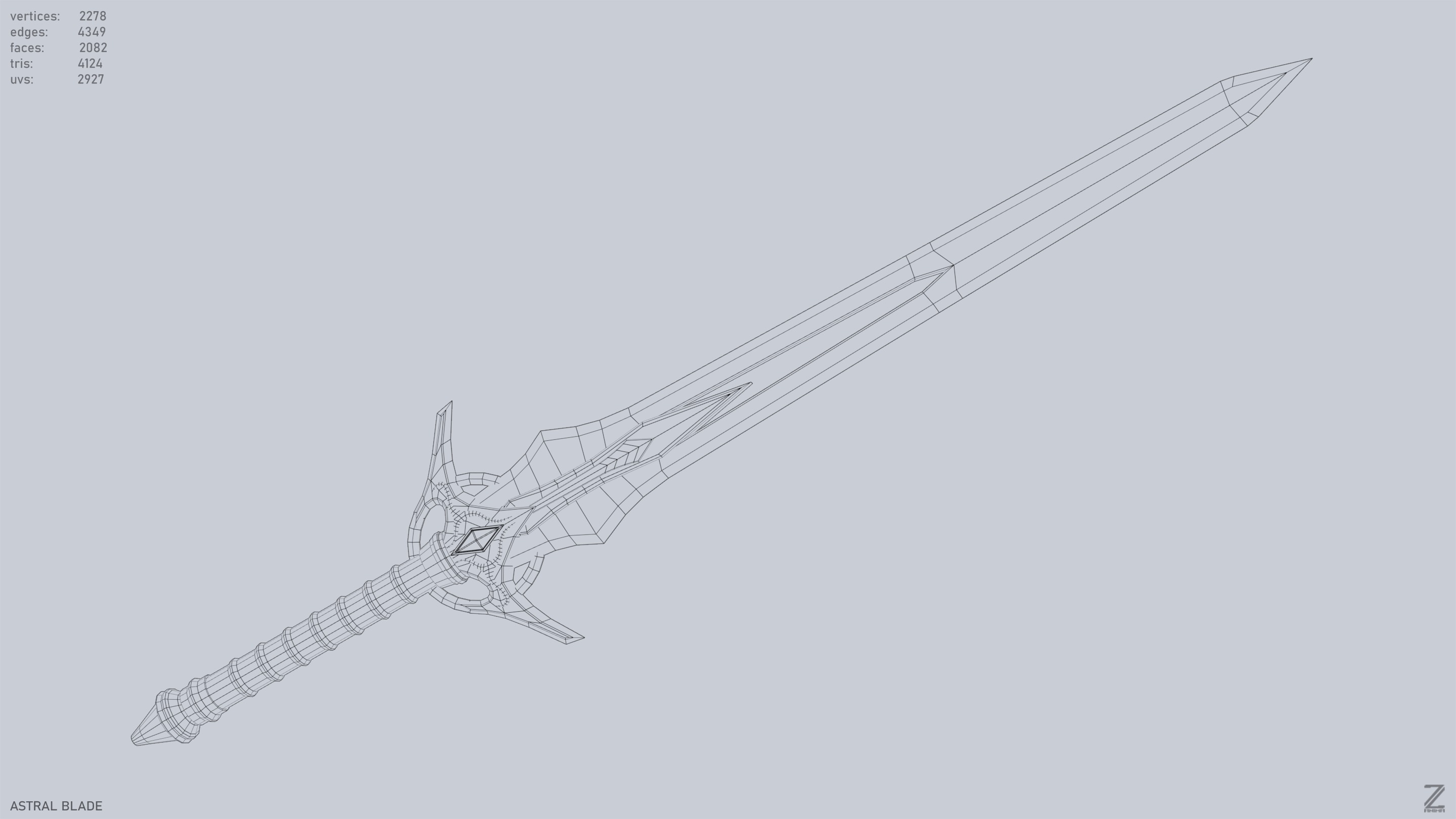 Astral blade Low-poly 3D model_14