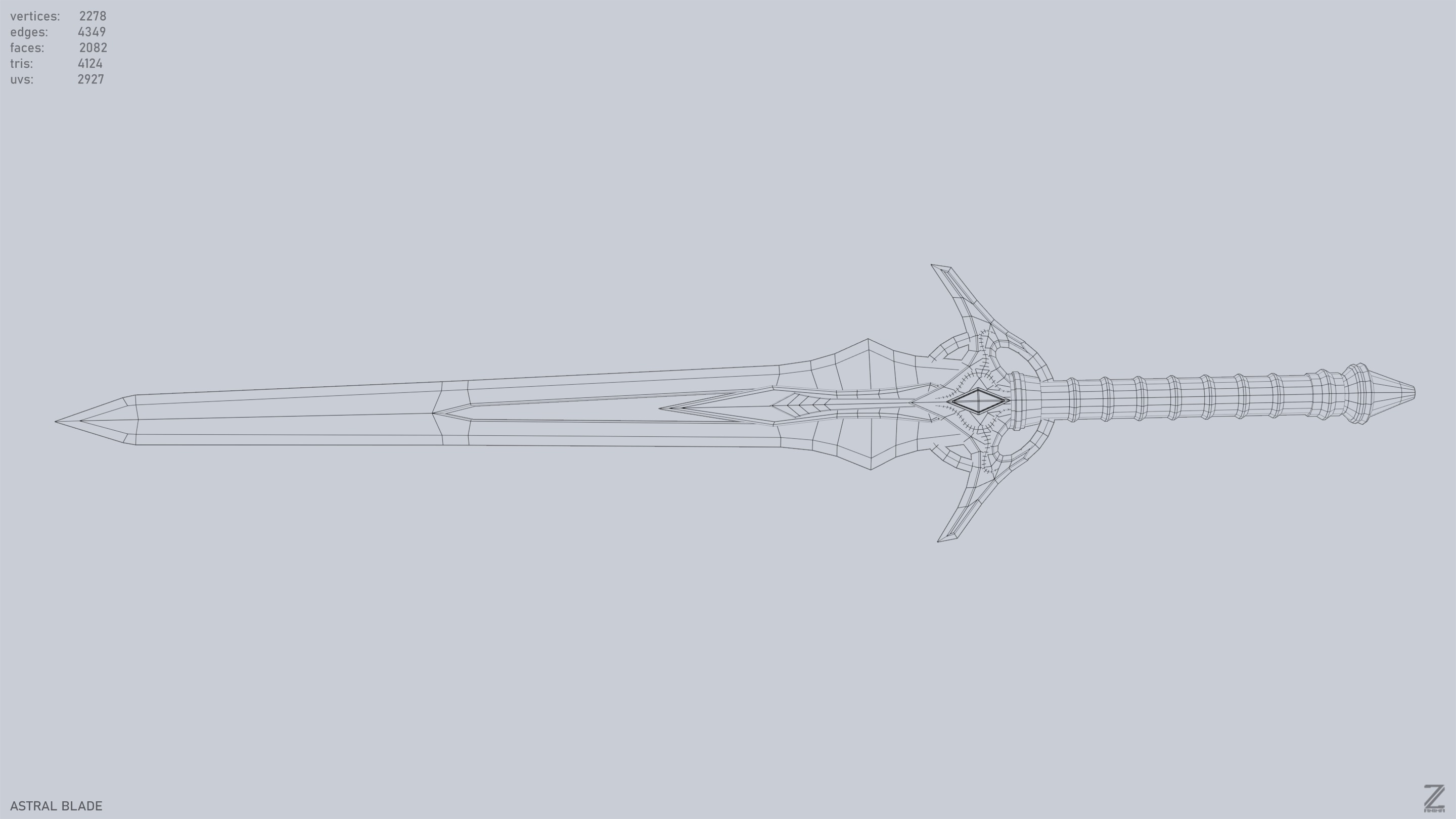 Astral blade Low-poly 3D model_13