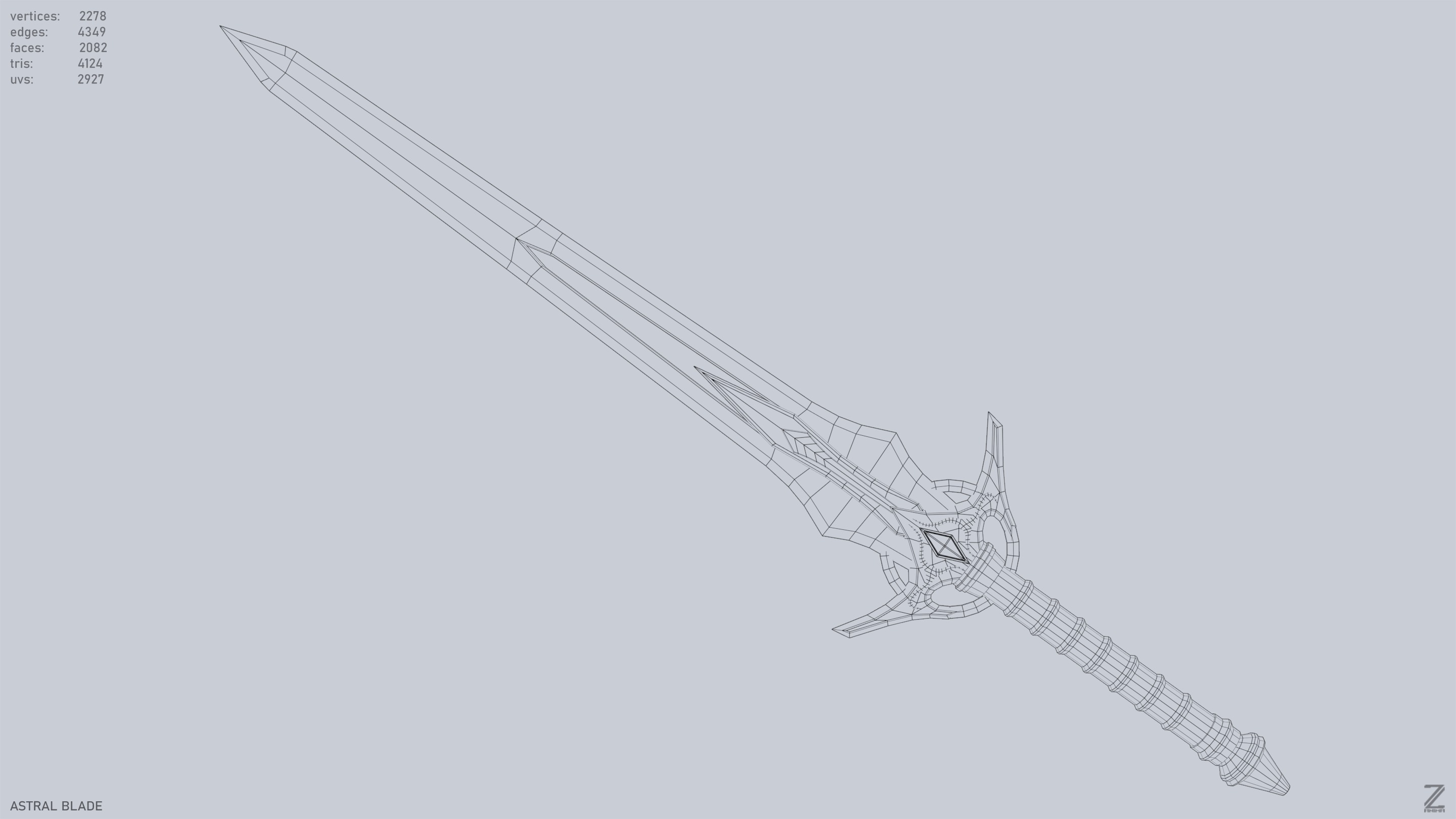 Astral blade Low-poly 3D model_10