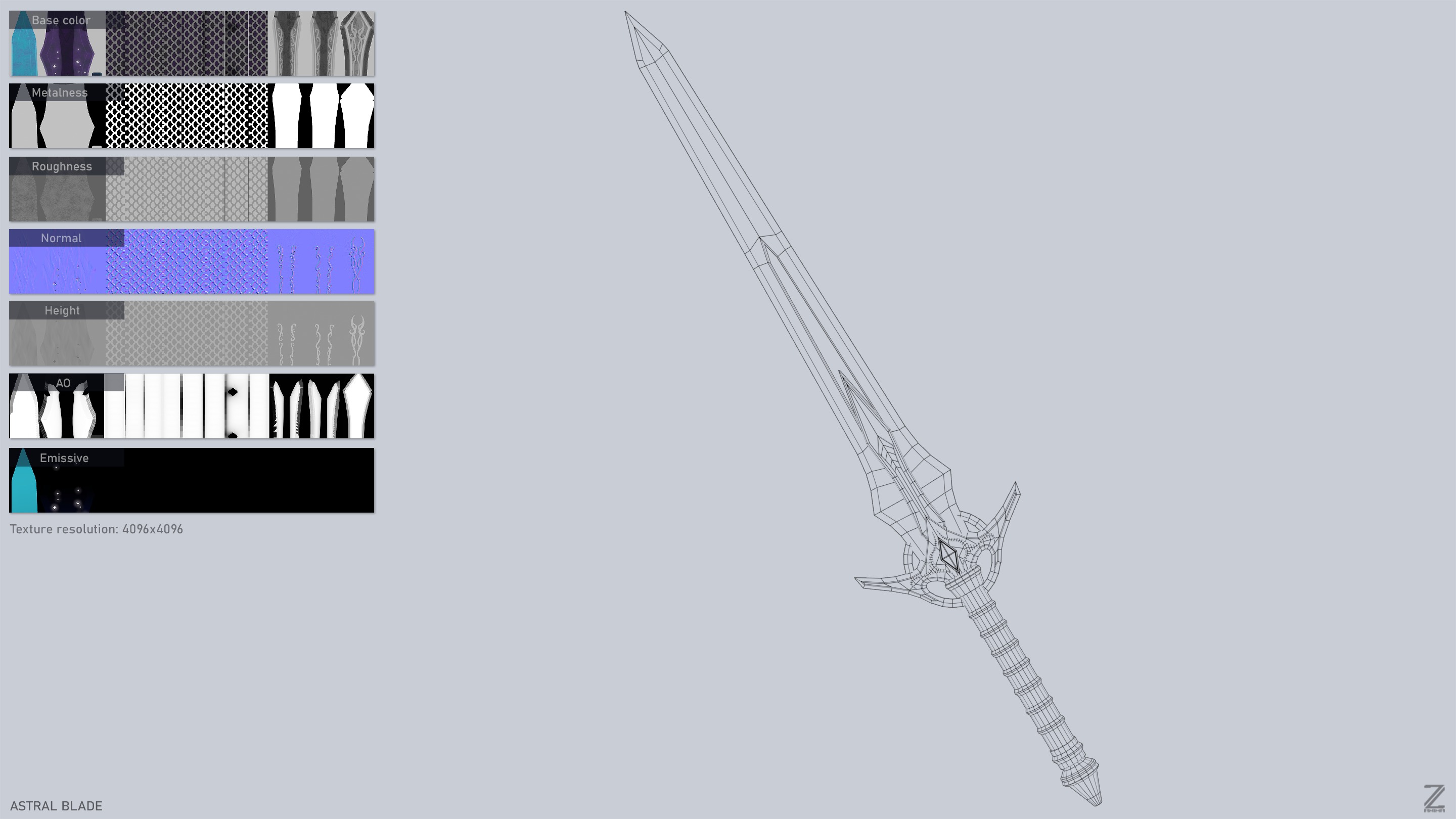 Astral blade Low-poly 3D model_3