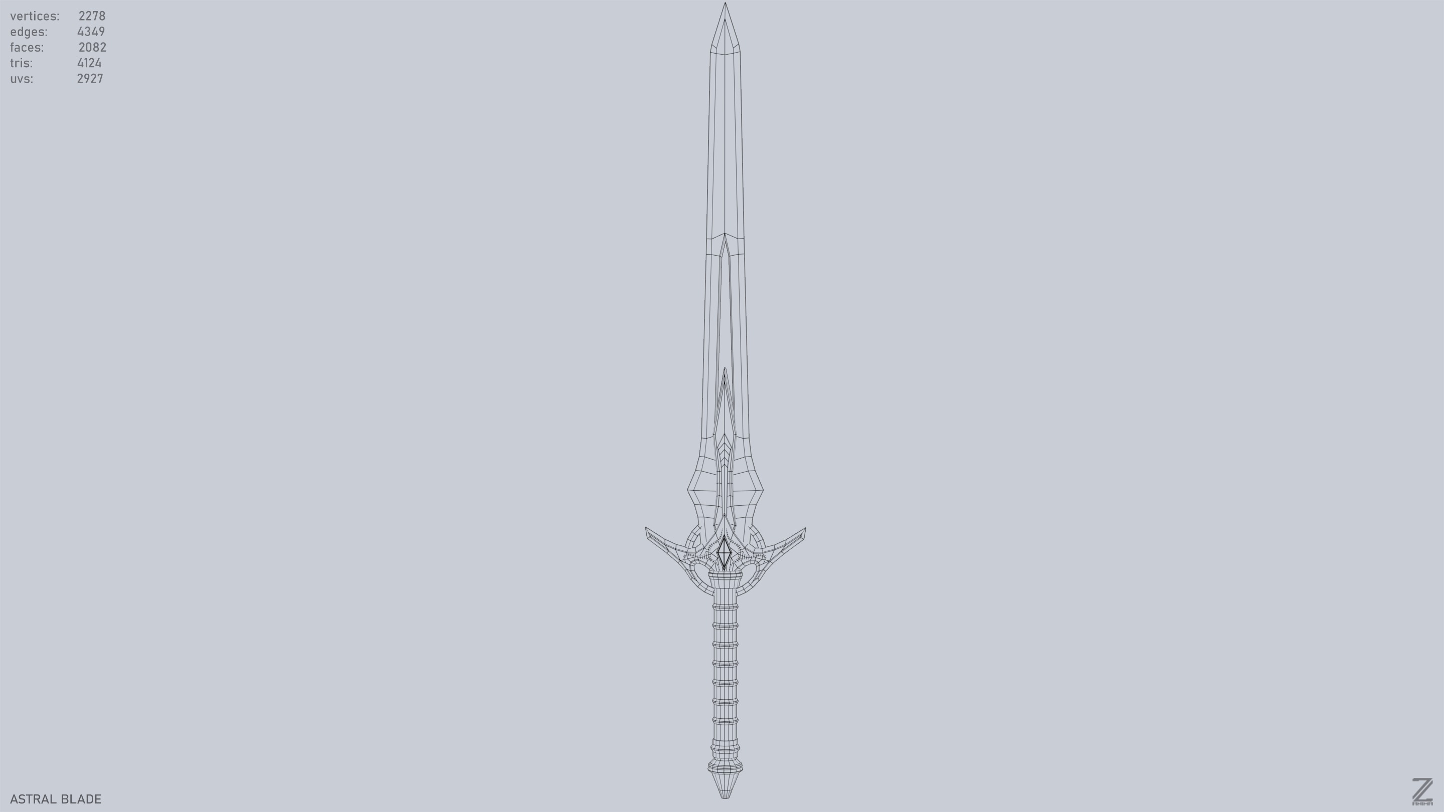 Astral blade Low-poly 3D model_9