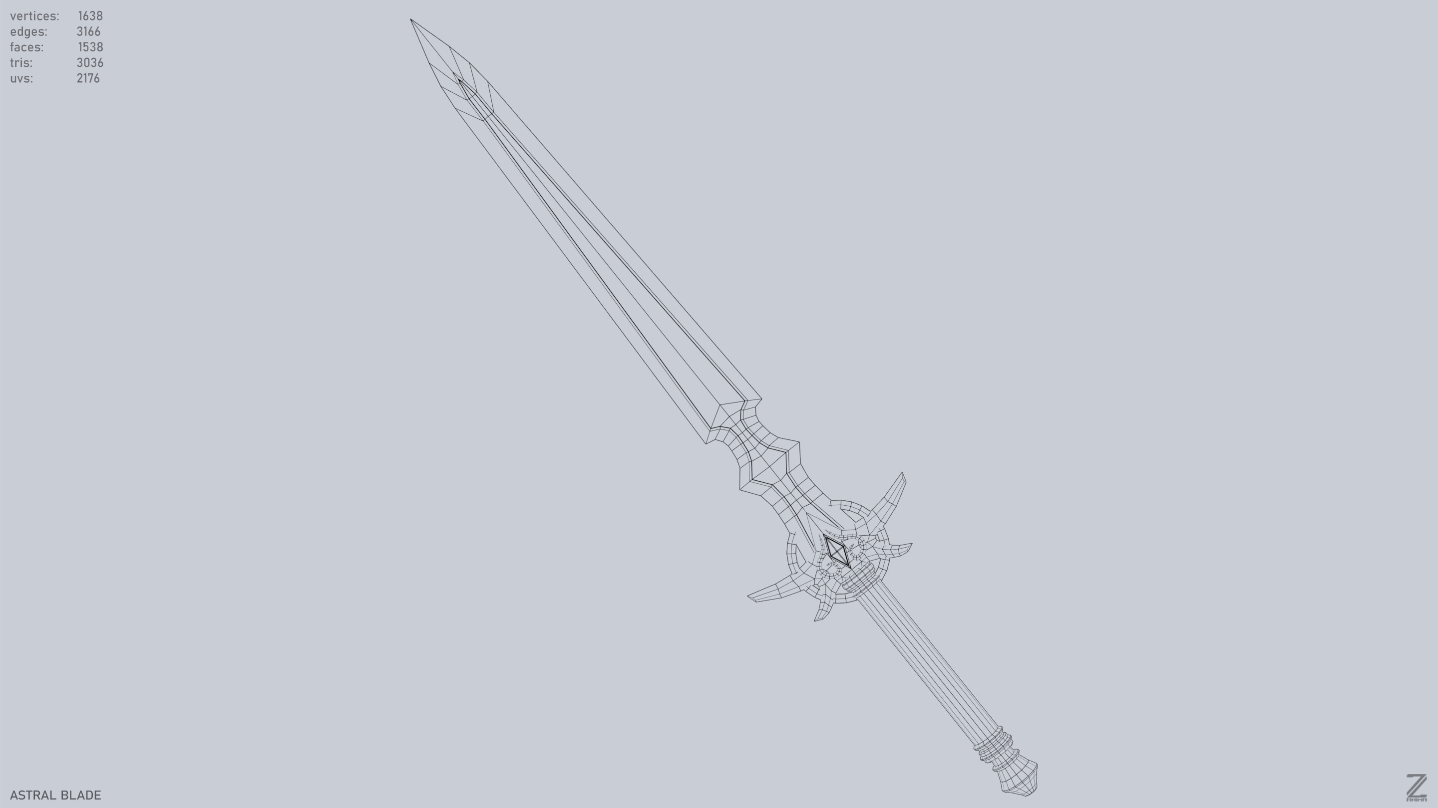 Astral blade Low-poly 3D model_15