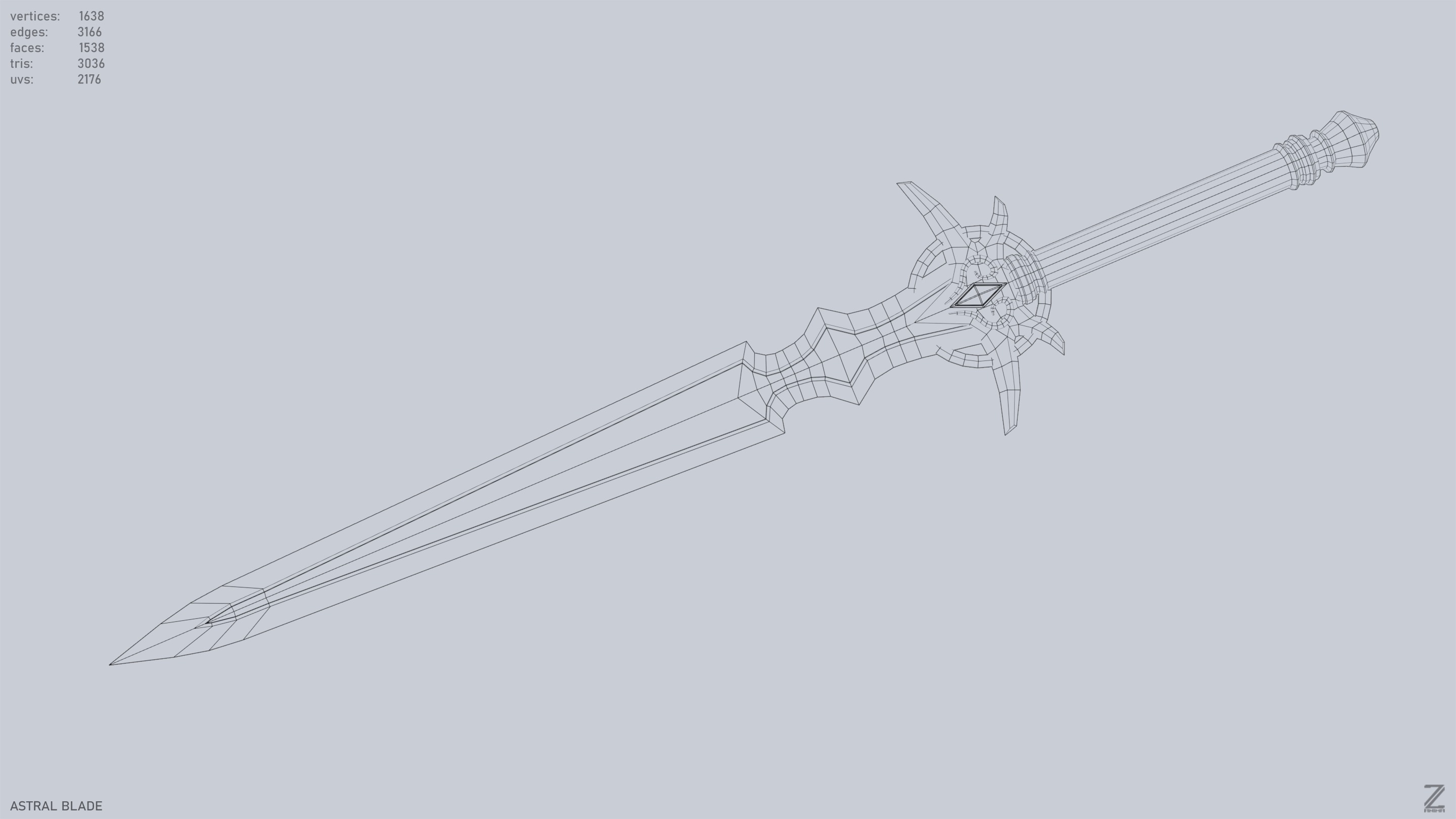 Astral blade Low-poly 3D model_14