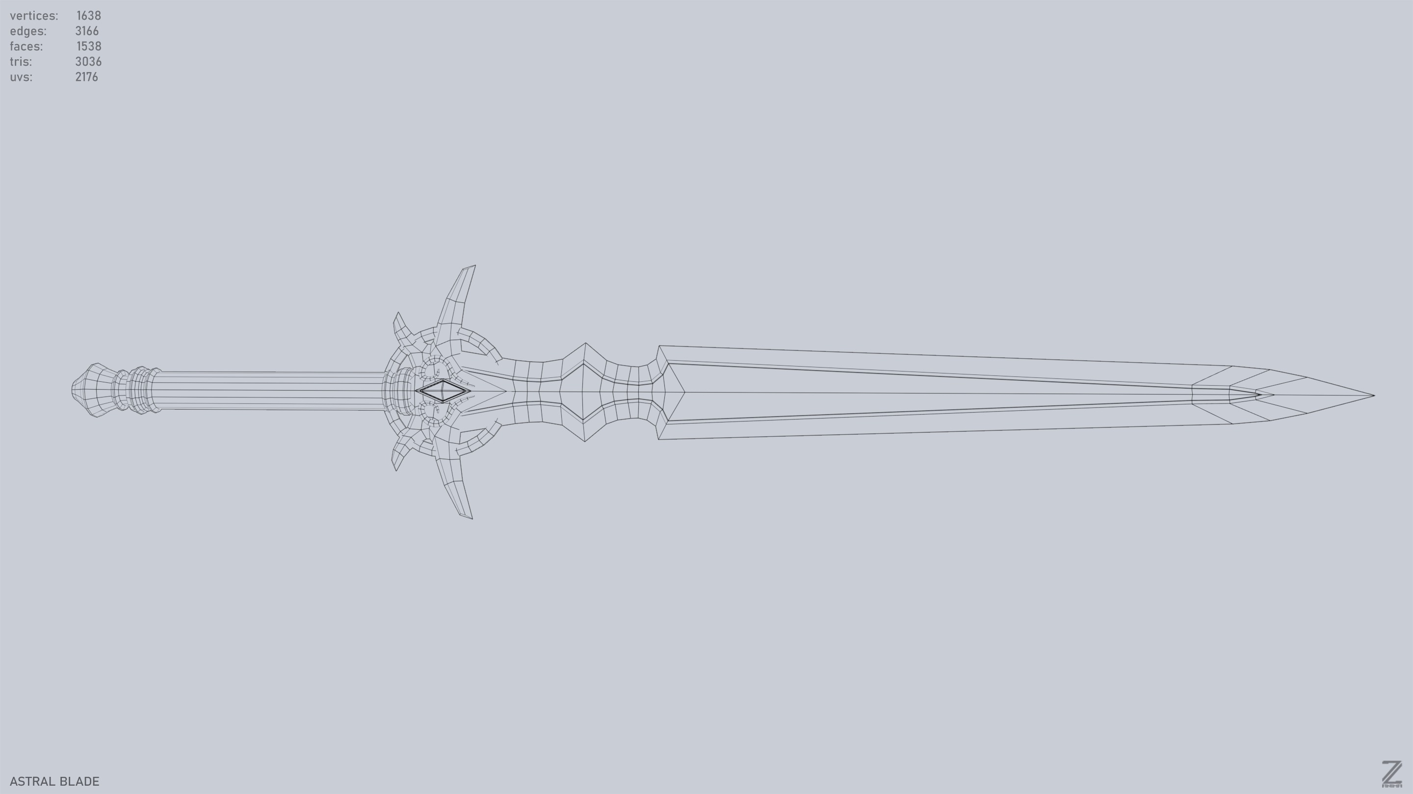 Astral blade Low-poly 3D model_12