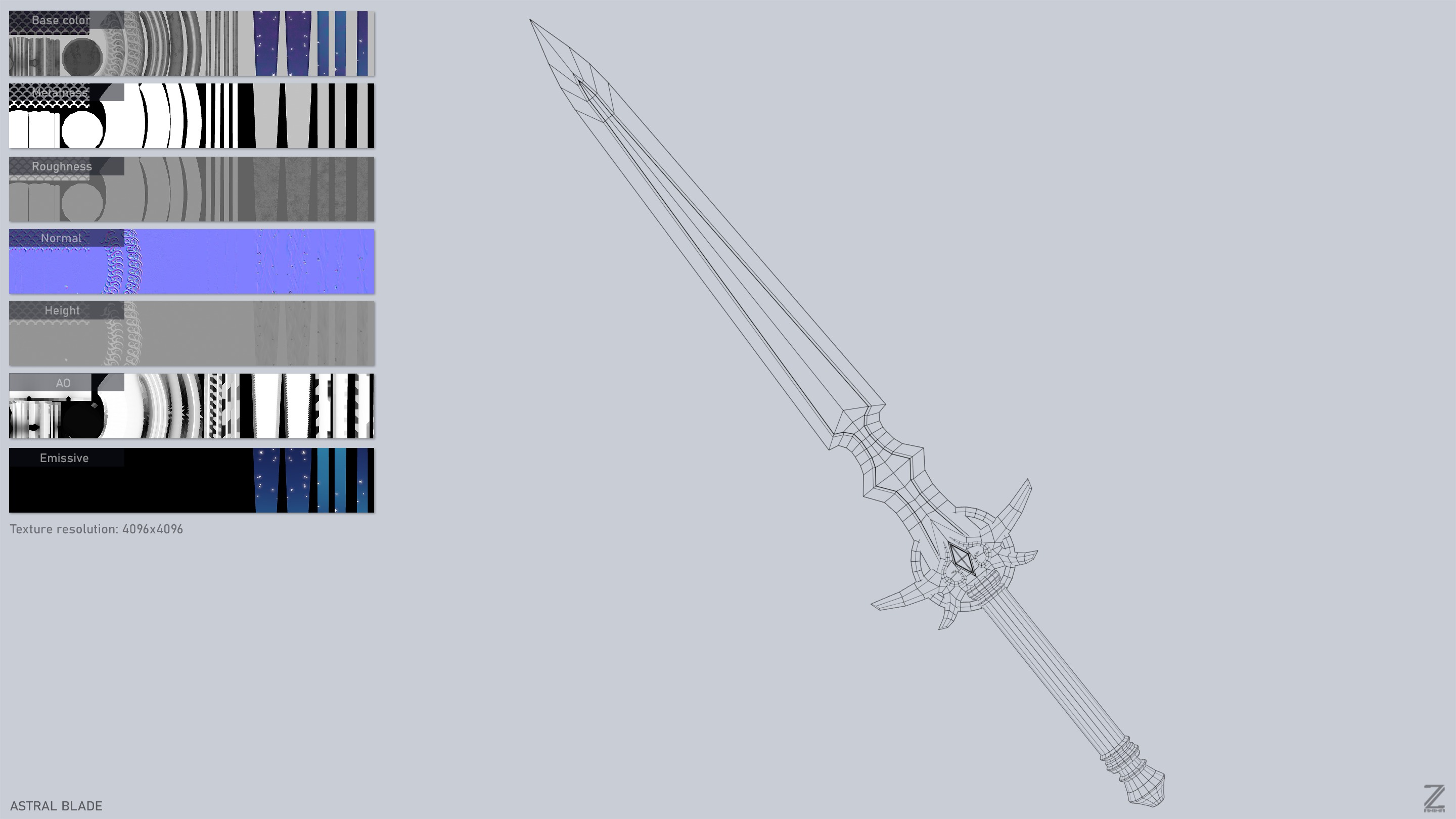 Astral blade Low-poly 3D model_3