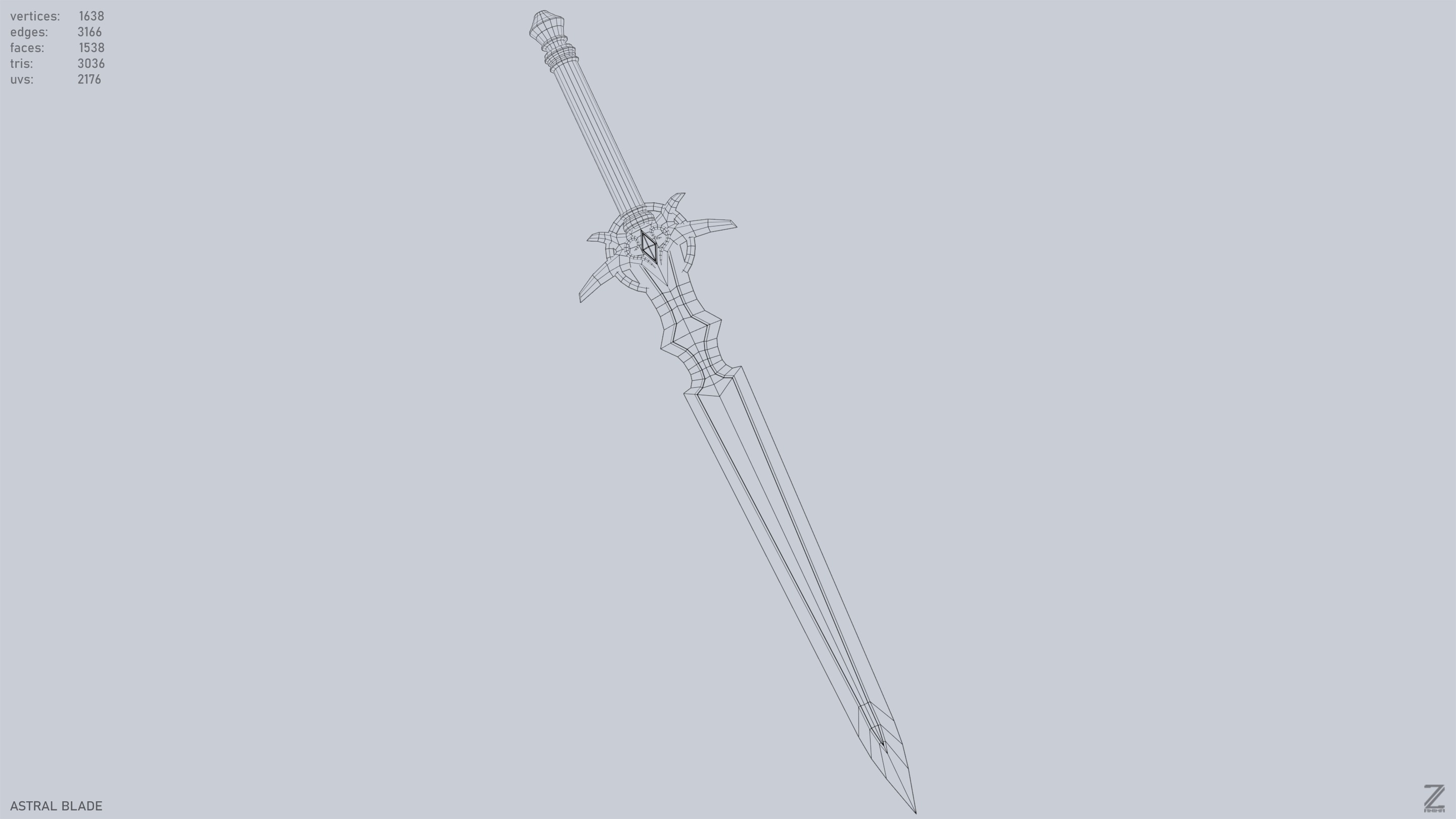 Astral blade Low-poly 3D model_13