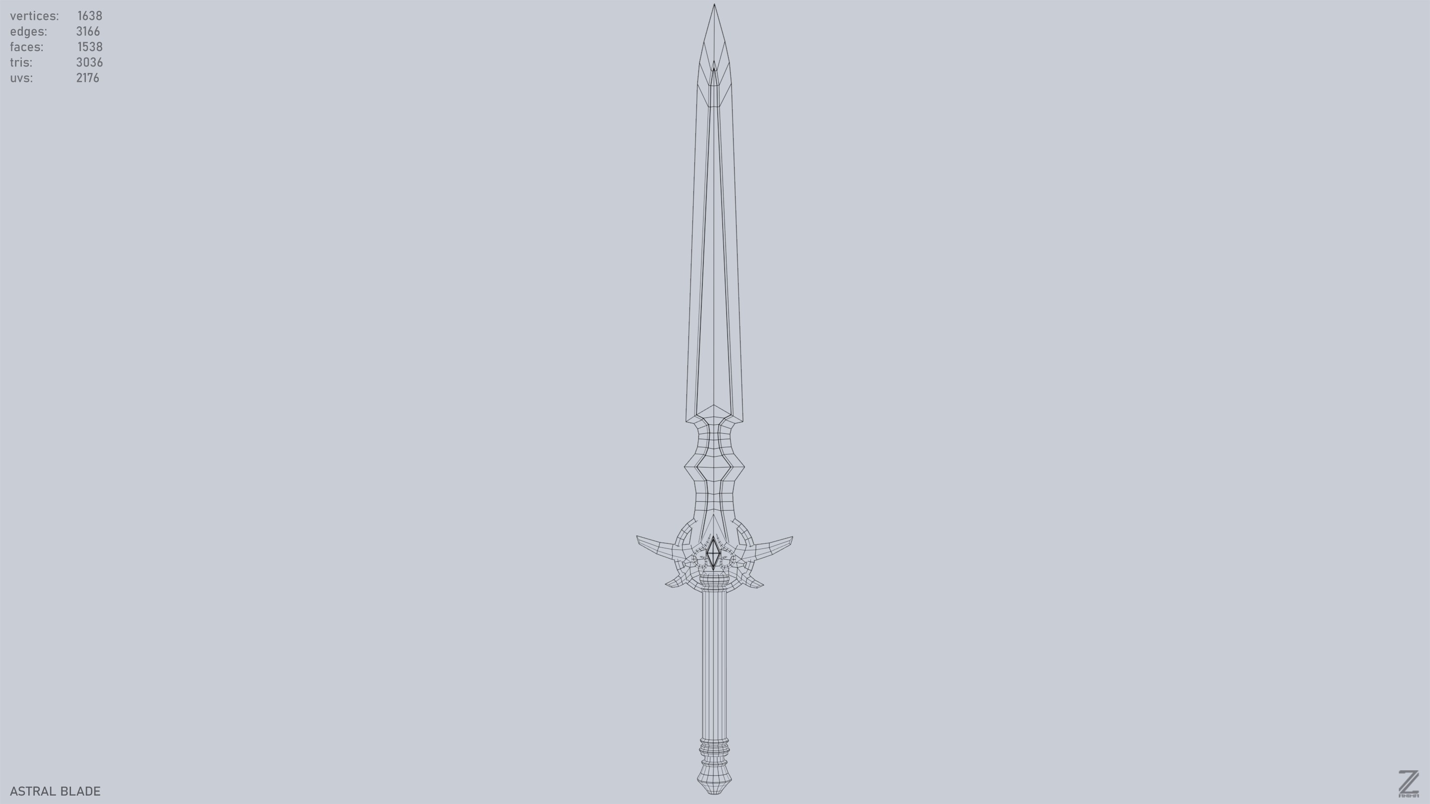 Astral blade Low-poly 3D model_9
