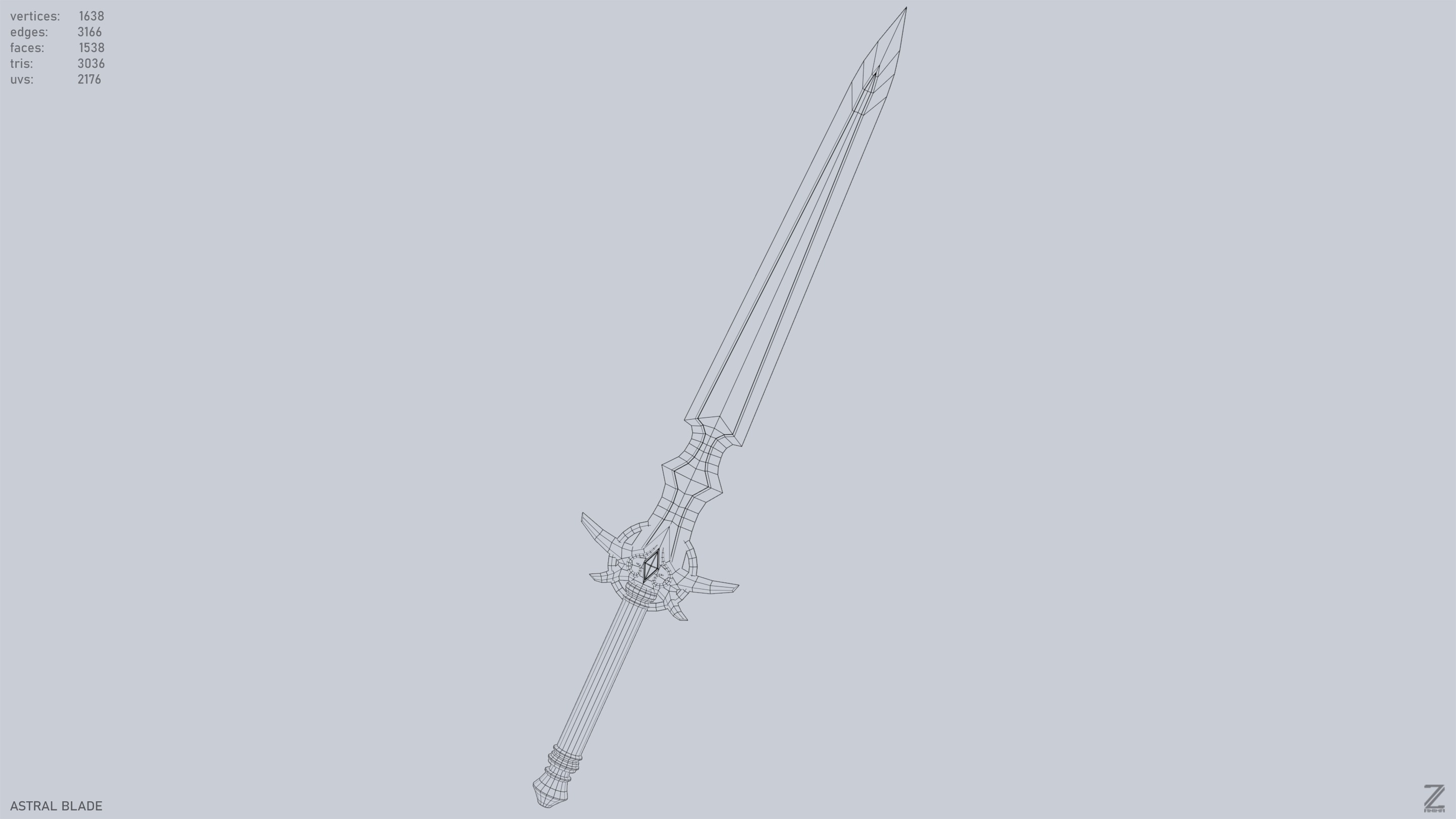 Astral blade Low-poly 3D model_11