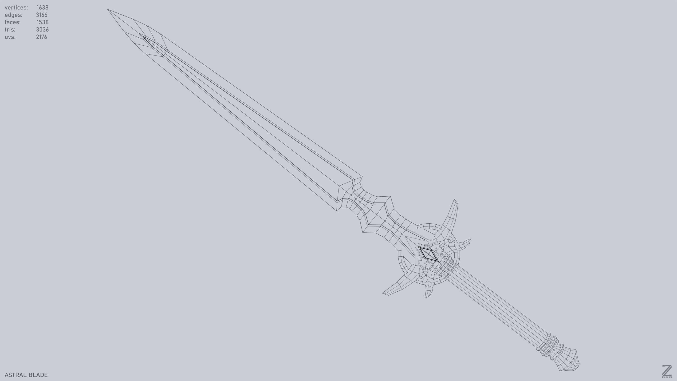 Astral blade Low-poly 3D model_10