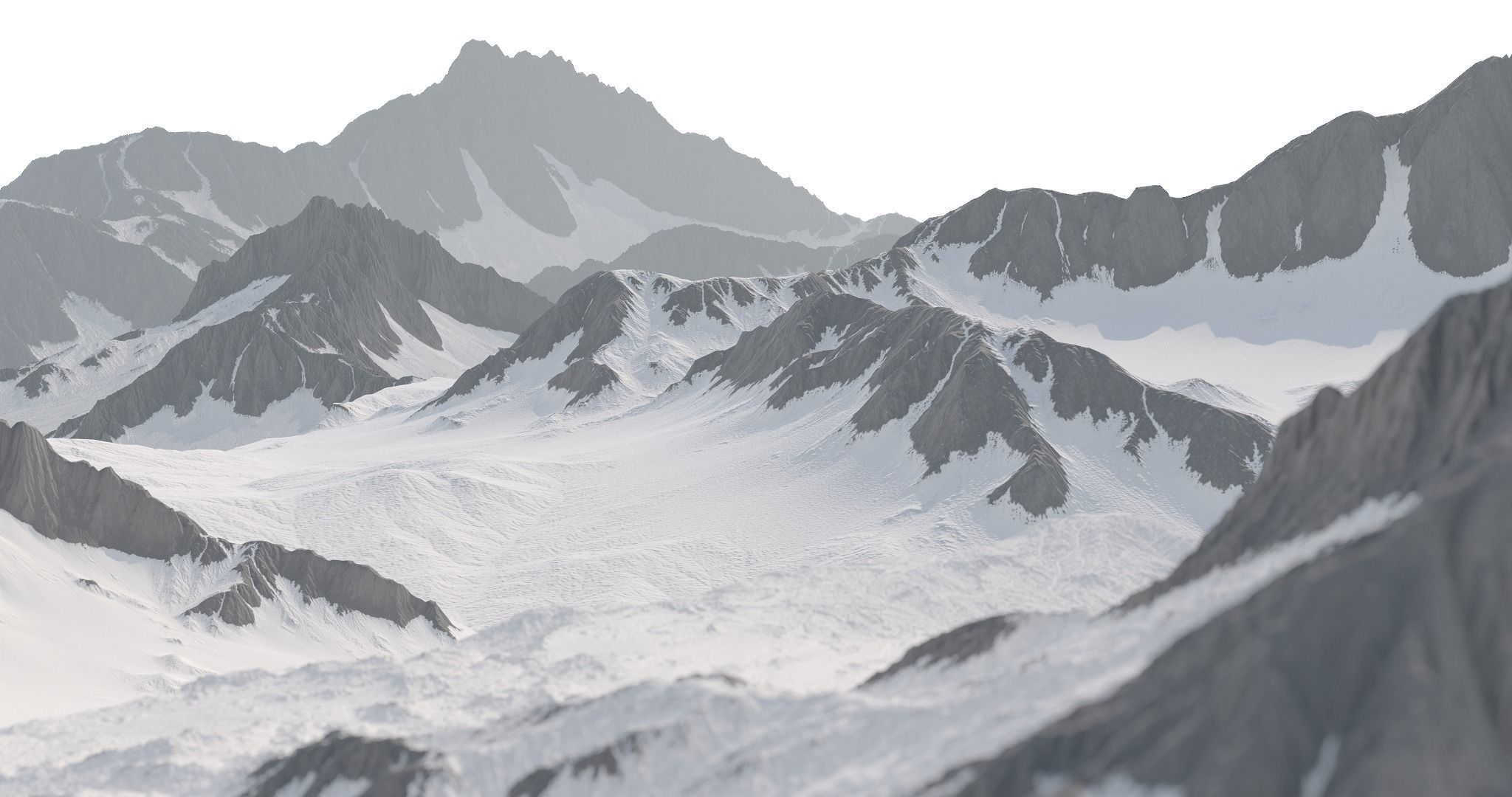 Snowy Mountain Low-poly 3D model_7
