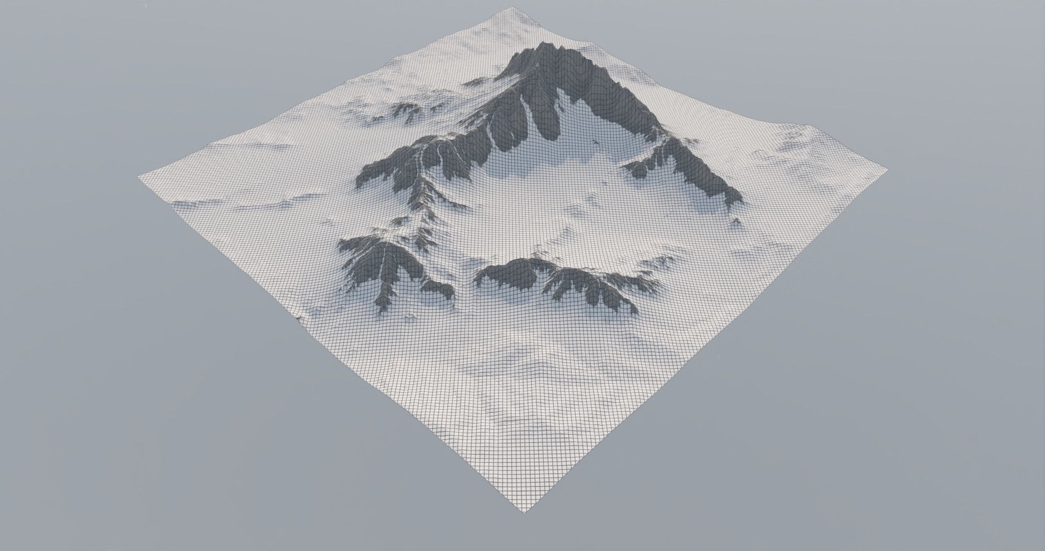 Snowy Mountain Low-poly 3D model_4