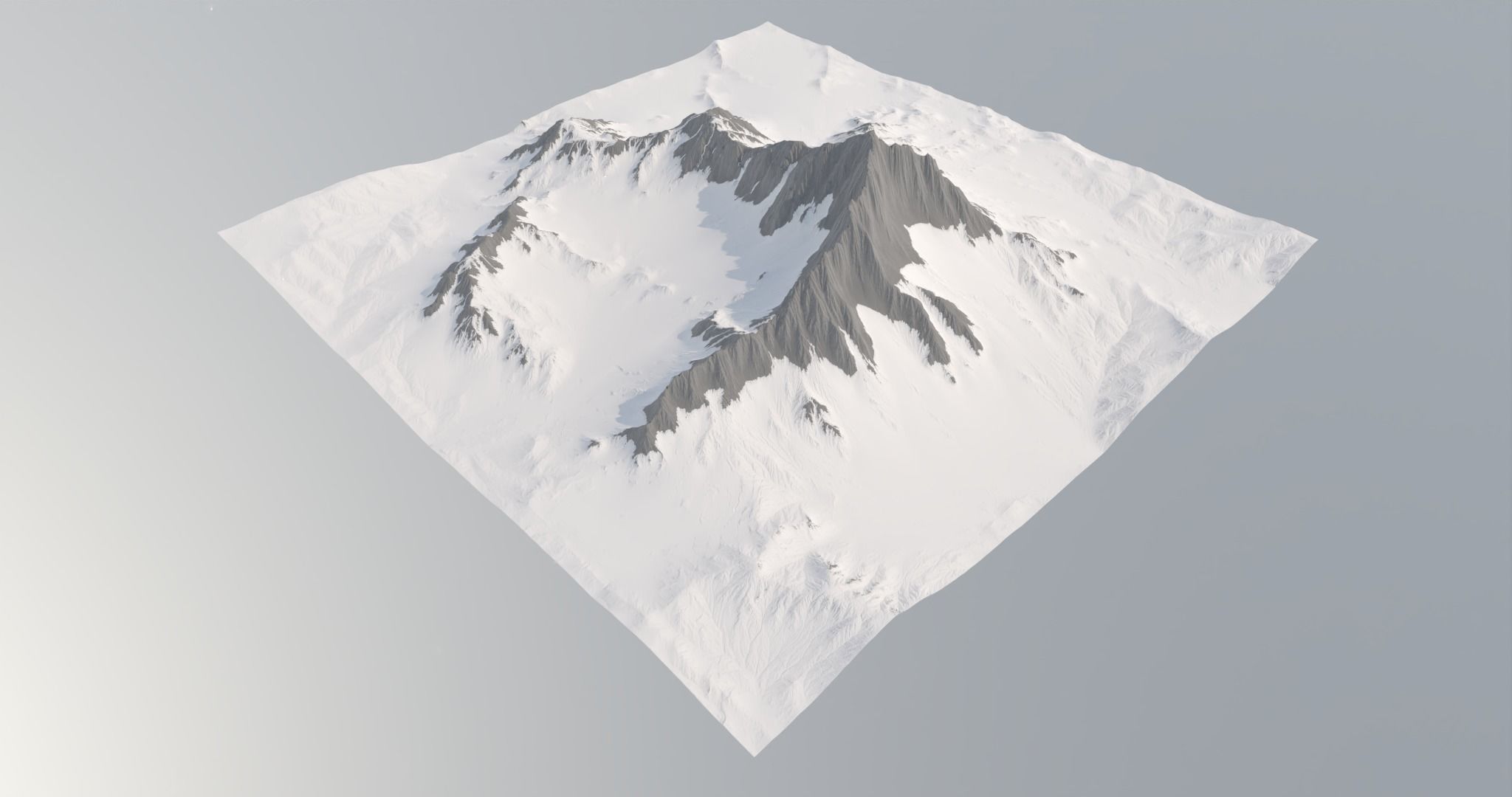 Snowy Mountain Low-poly 3D model_3