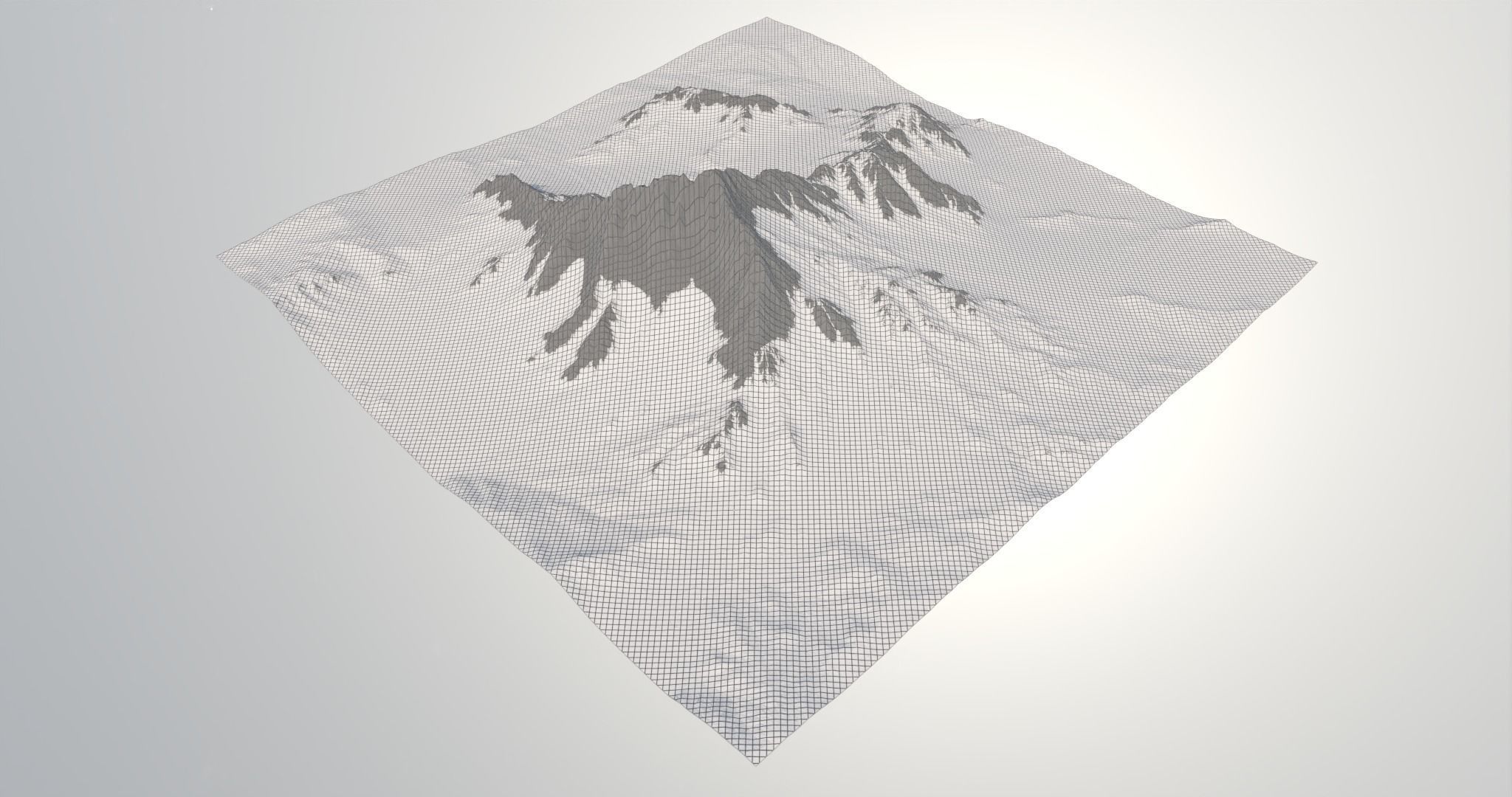 Snowy Mountain Low-poly 3D model_5