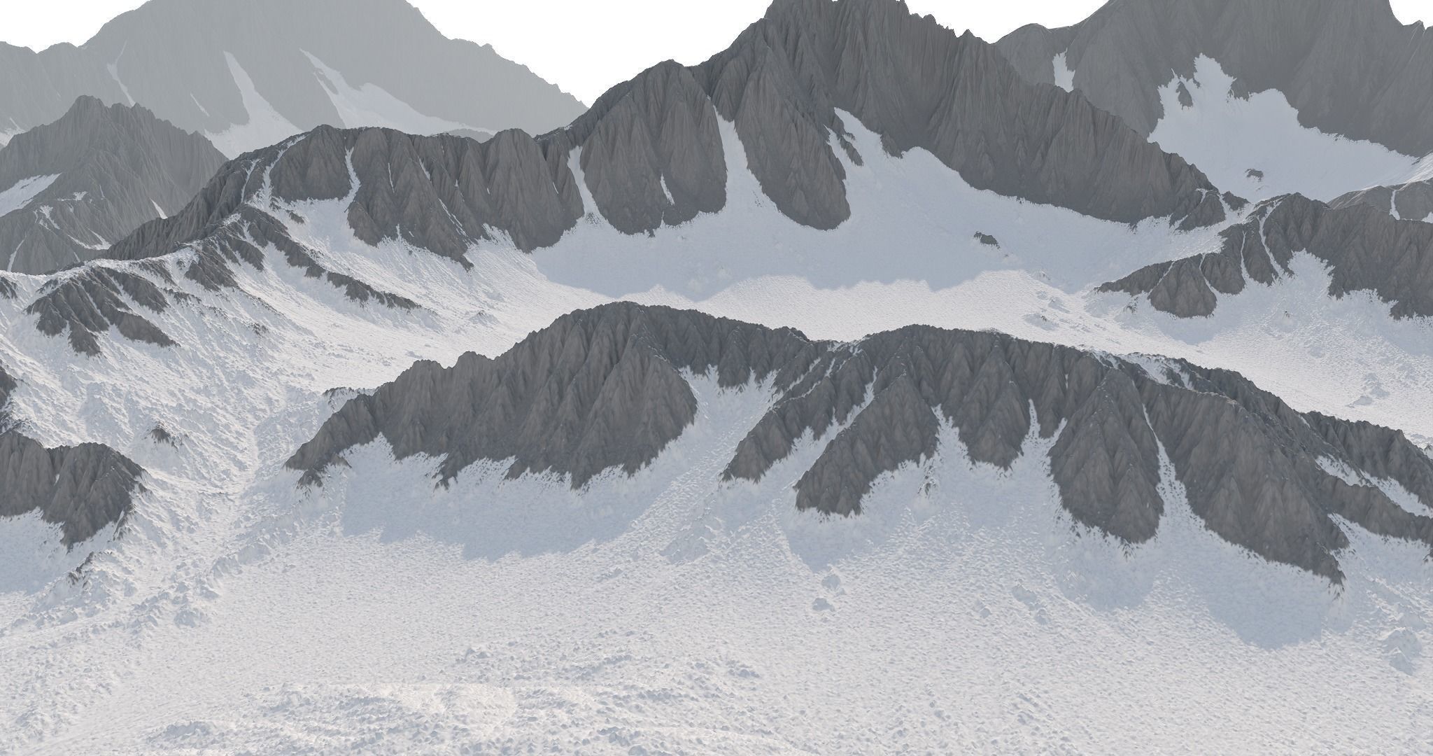 Snowy Mountain Low-poly 3D model_1