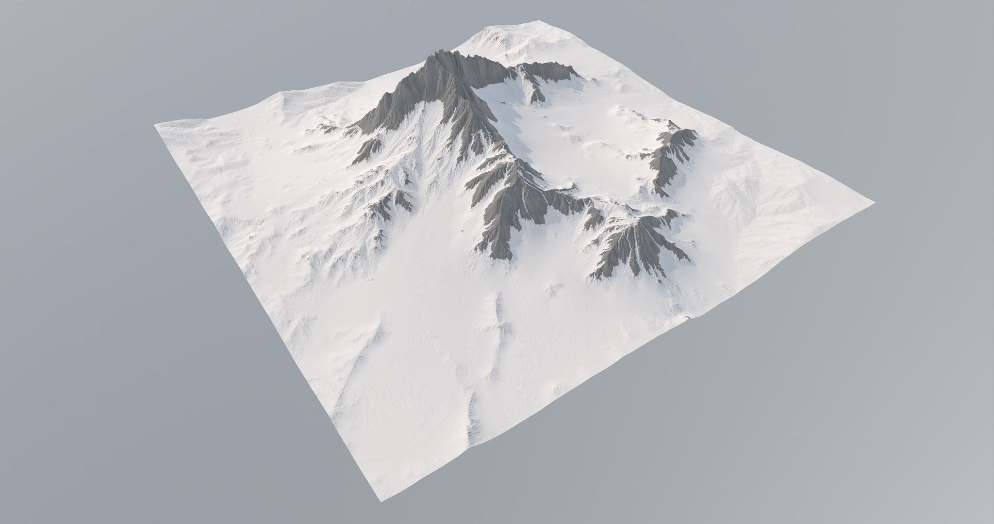 Snowy Mountain Low-poly 3D model_2