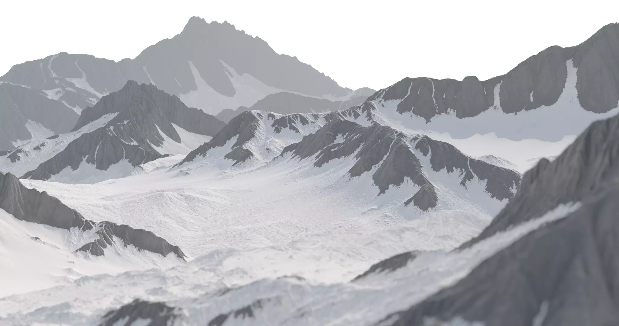 Snowy Mountain Low-poly 3D model_0