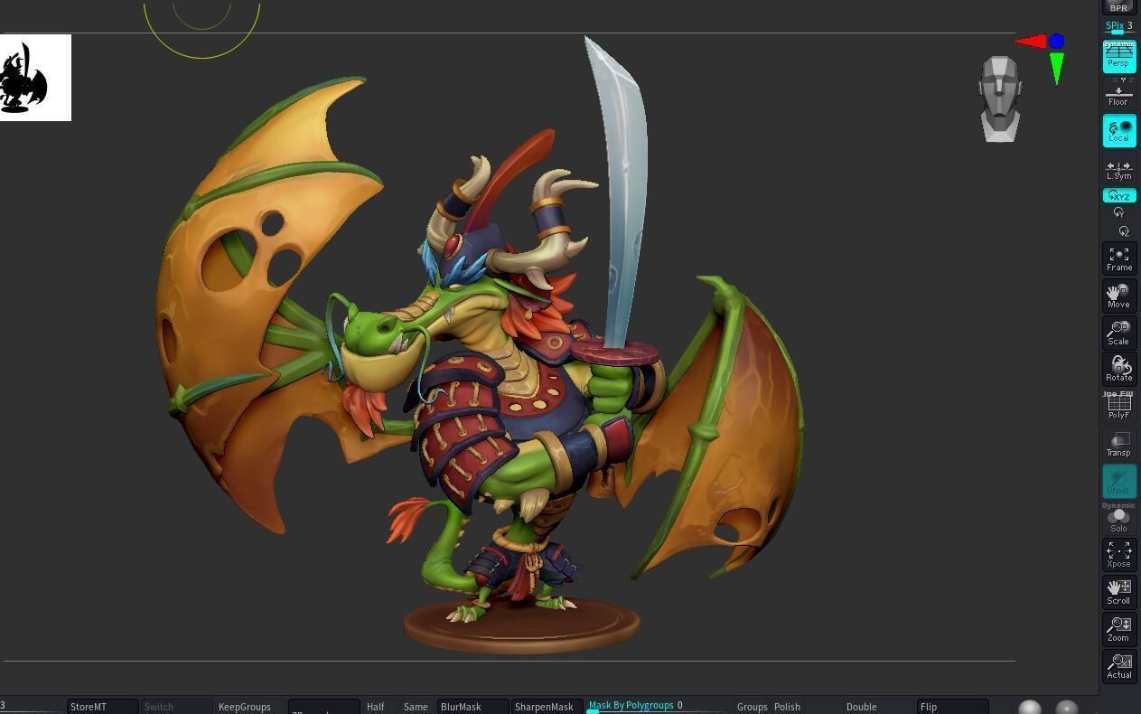 Magic dragon 3D print model_3