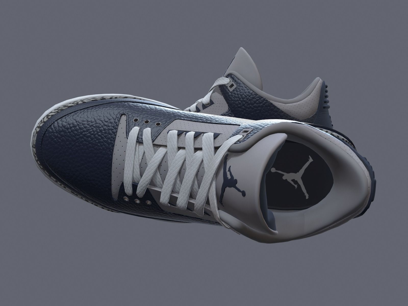 Air Jordan 3-retro sneakers 3 Low-poly 3D model_4