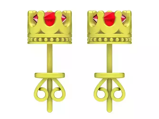 diamond crown earrings 4138 3D print model