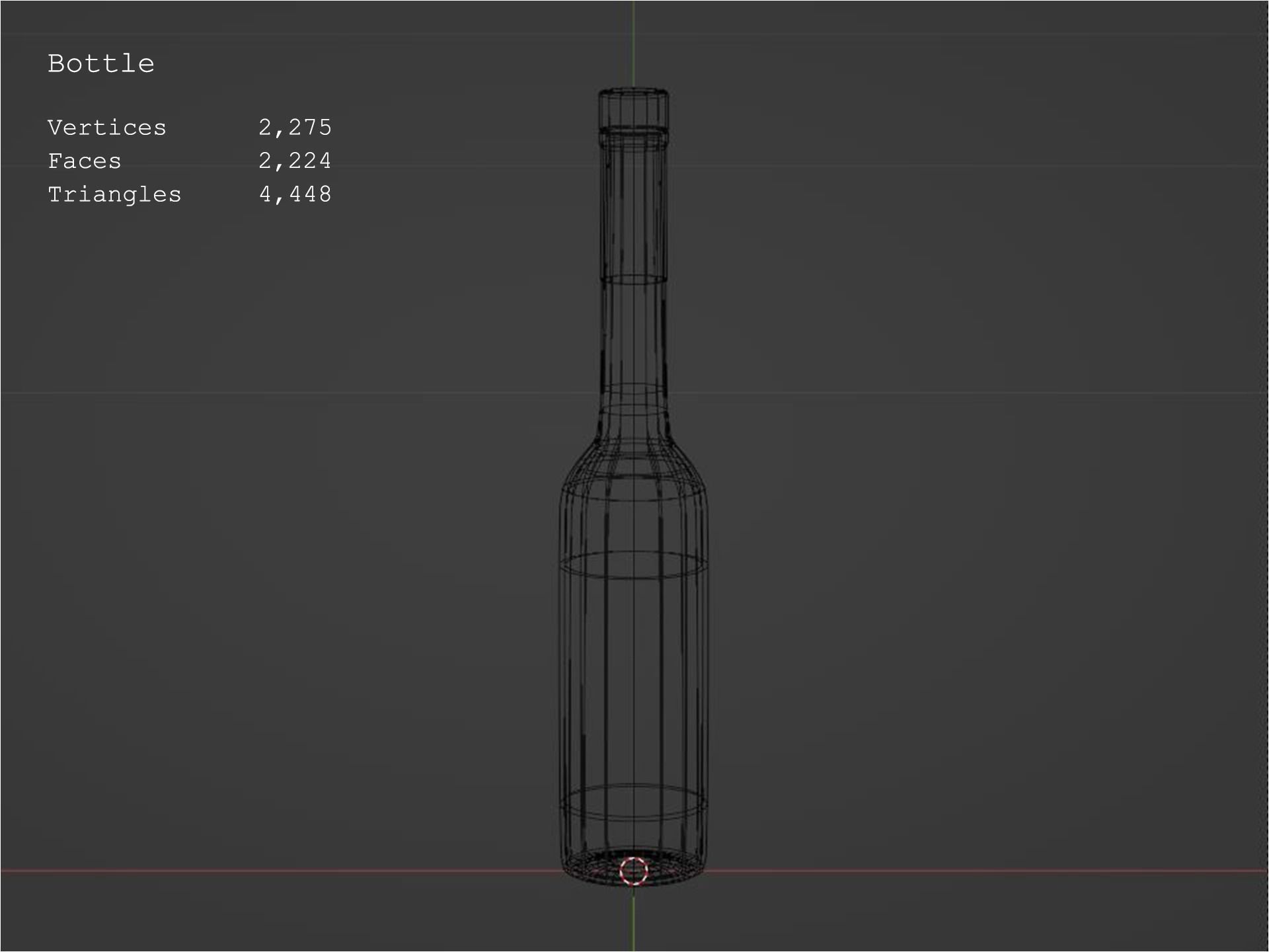 Wine bottle and glass Free low-poly 3D model_1