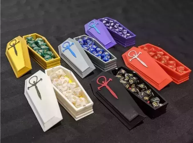 Halloween Vampir Coffin Dice Box 3D Print Stl File 
