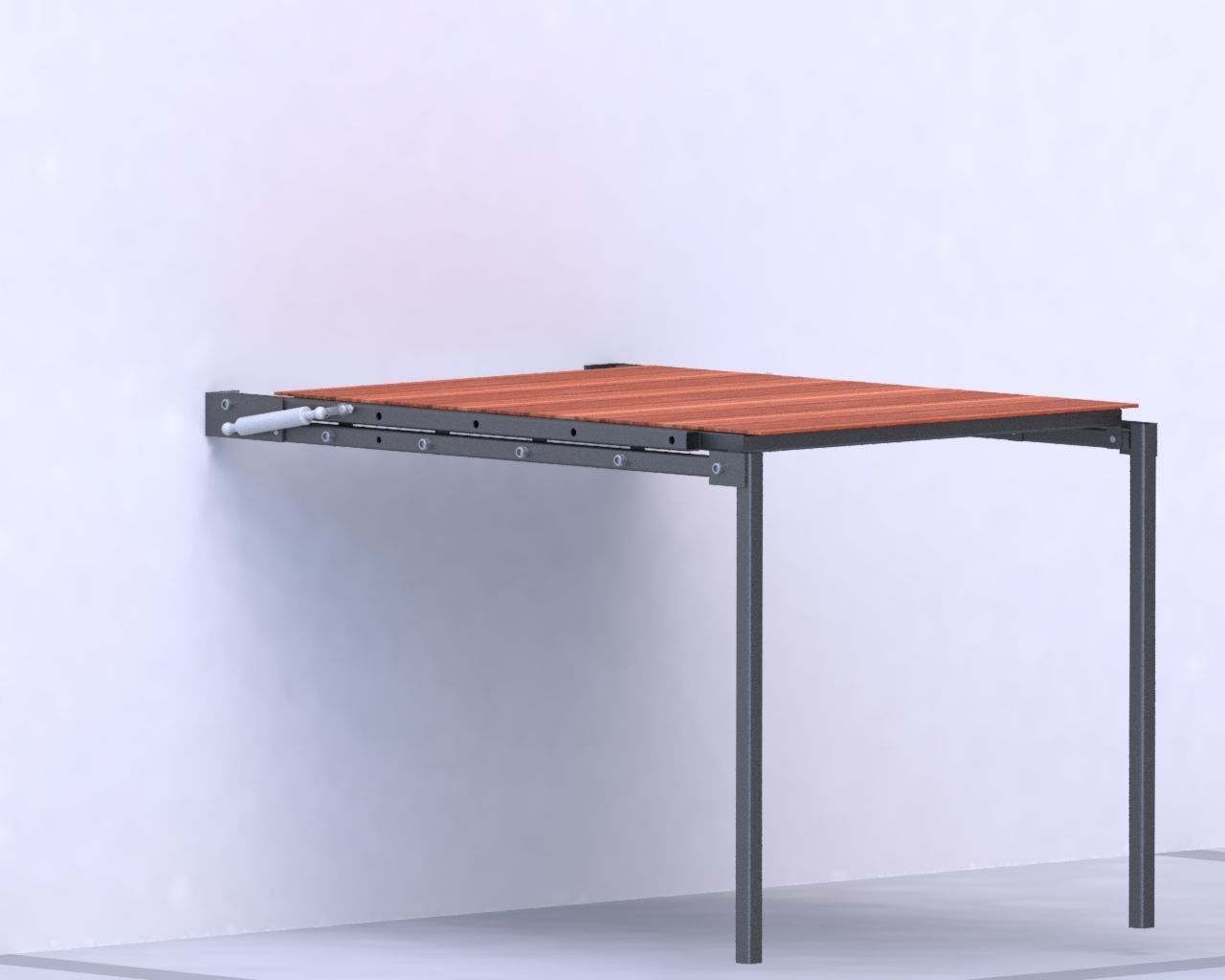 wall mounted folding table 3D model_2