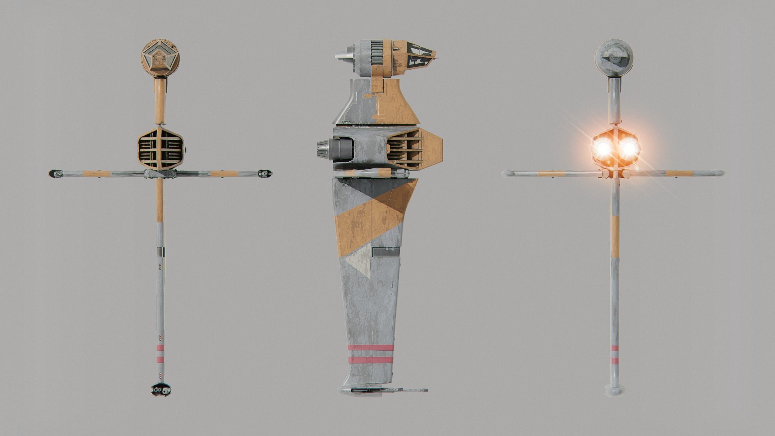 Resistance B-wing Starfighter - Star Wars 3D model_4