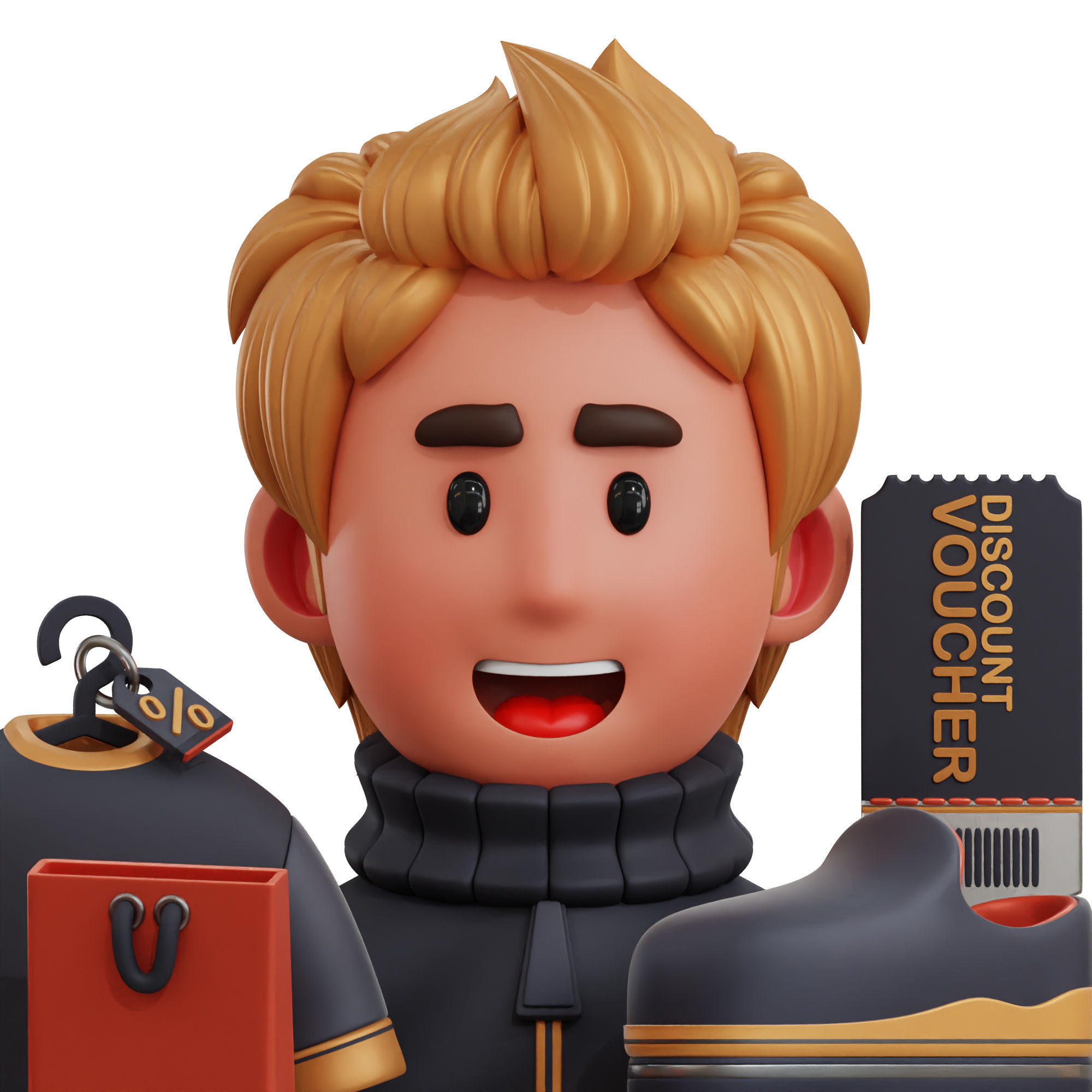 Black Friday 3D Icon Low-poly 3D model_17