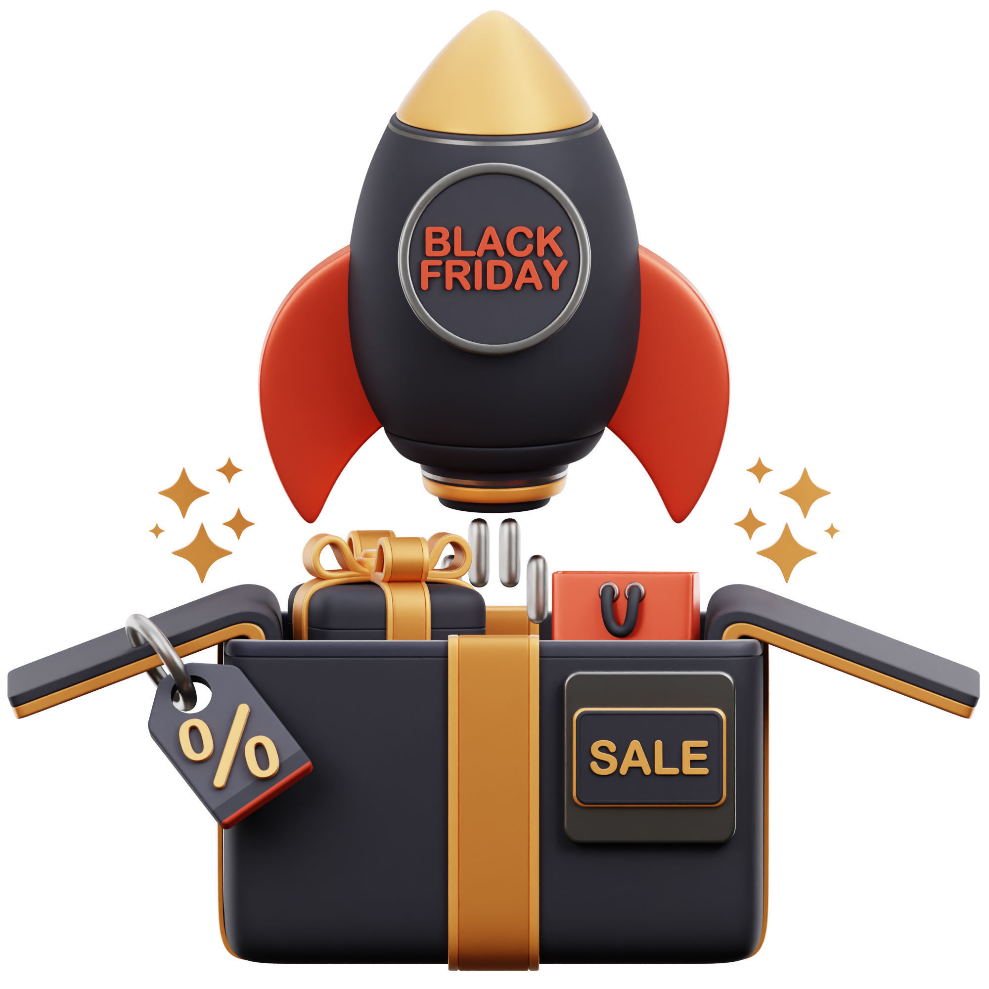 Black Friday 3D Icon Low-poly 3D model_14