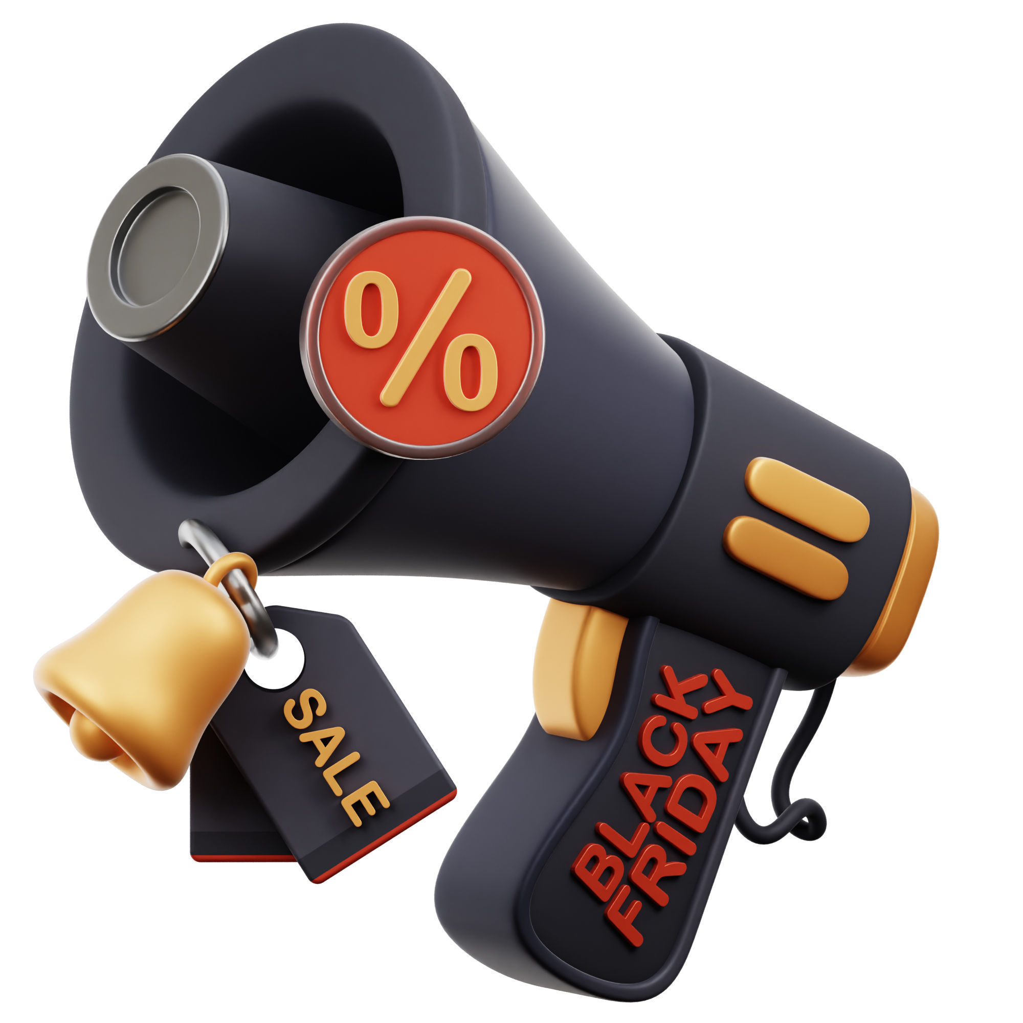 Black Friday 3D Icon Low-poly 3D model_8