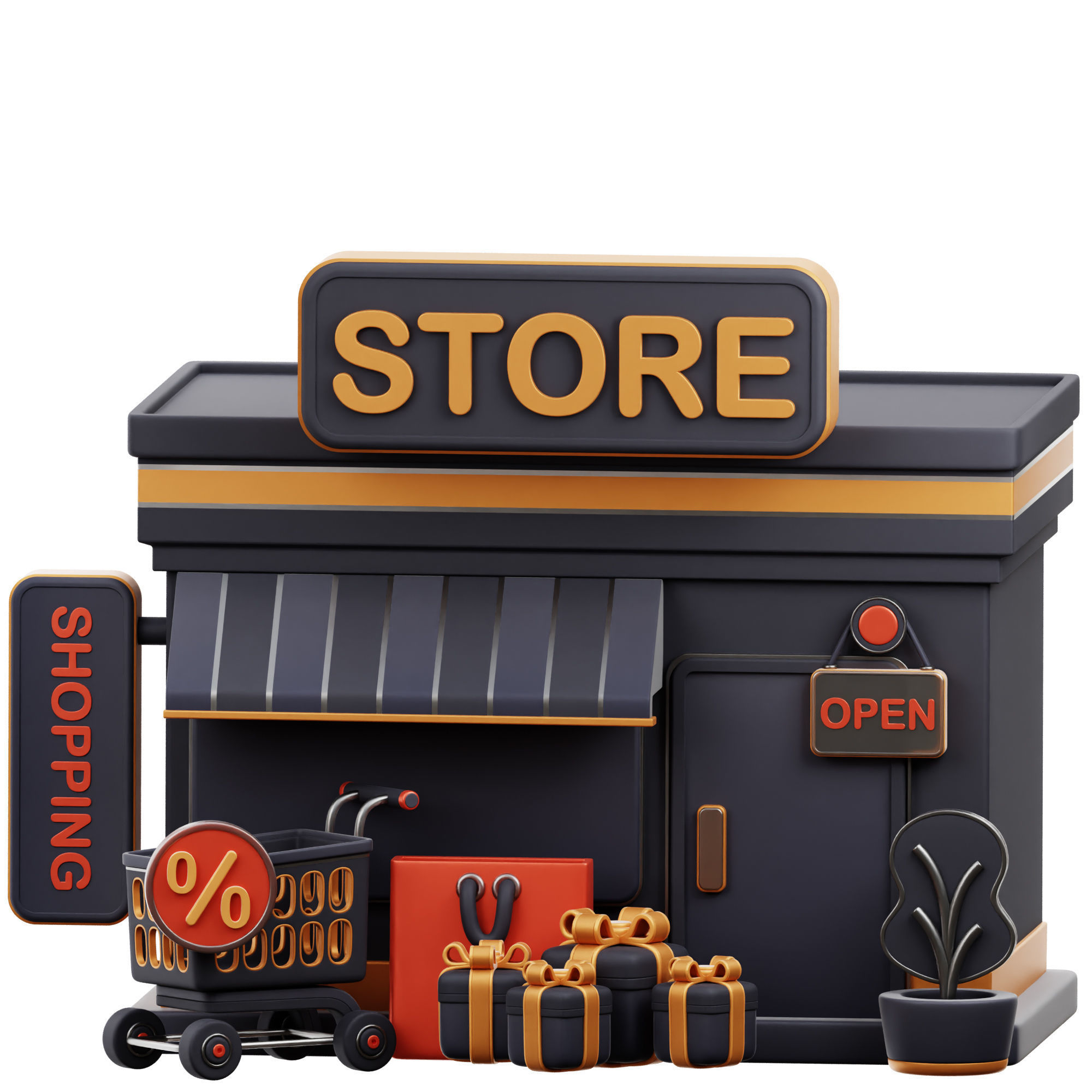 Black Friday 3D Icon Low-poly 3D model_12