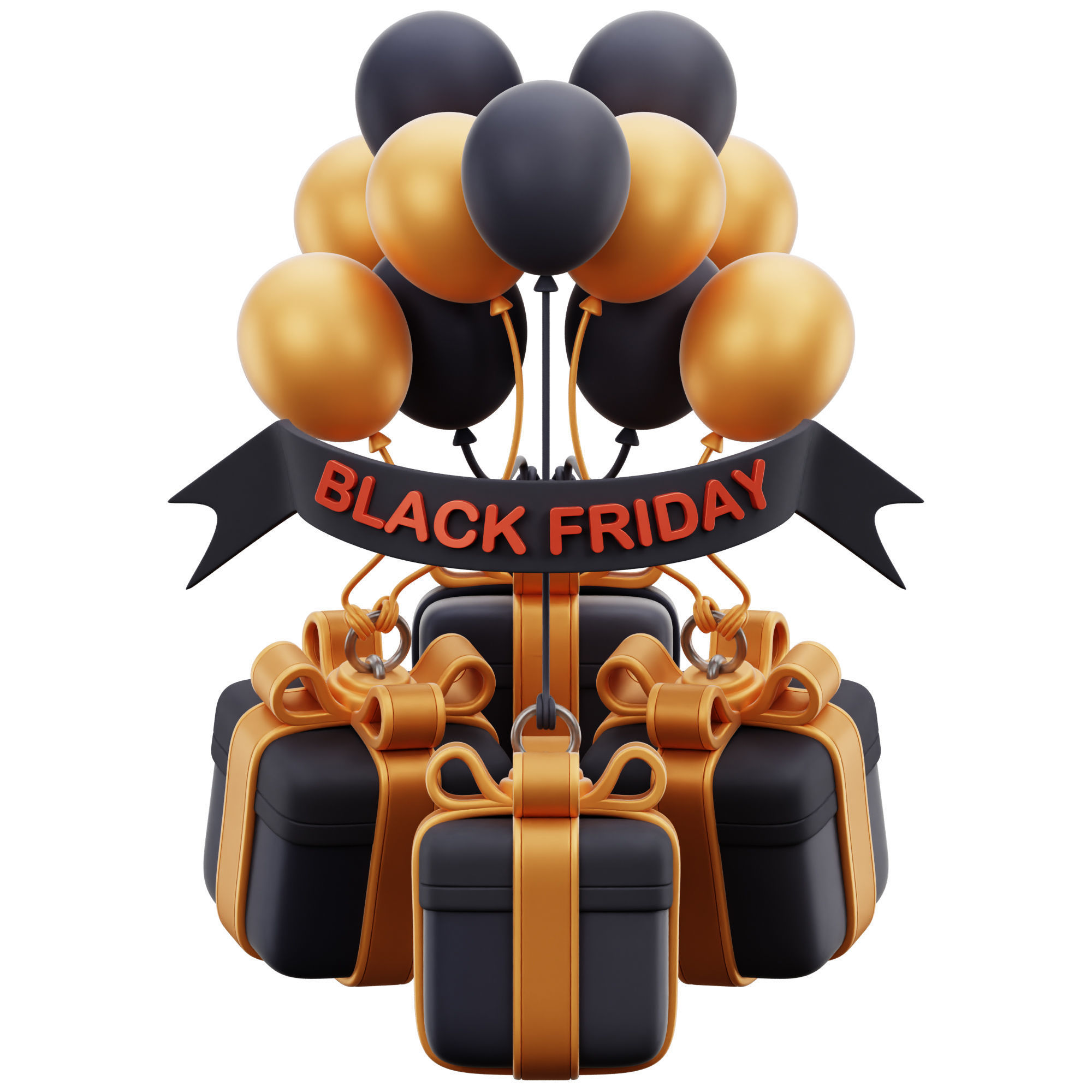 Black Friday 3D Icon Low-poly 3D model_1
